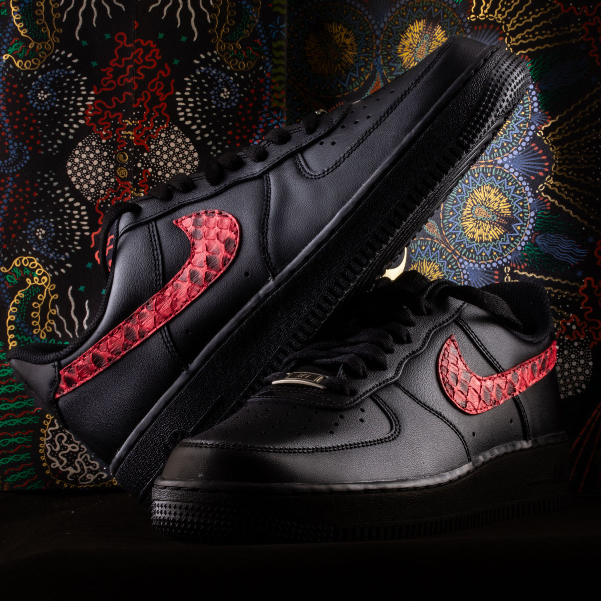 Sneakers Nike Air force 1 Custom Swoosh cuir Python ABP Concept