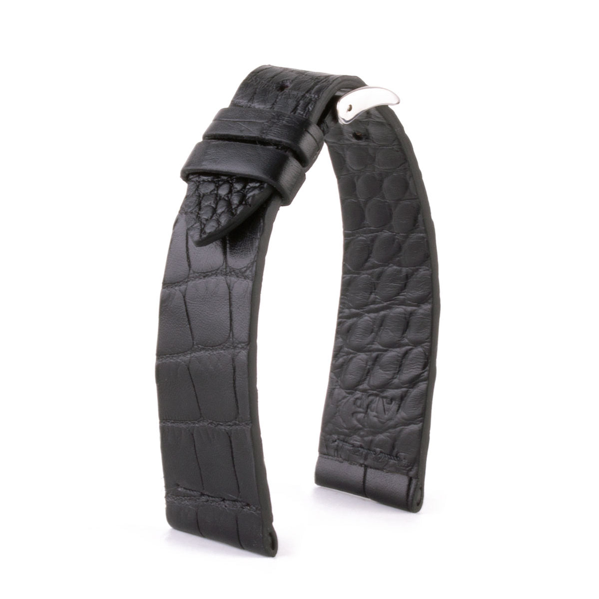 Leather watch strap - Sustainable alligator with contrasted stitching