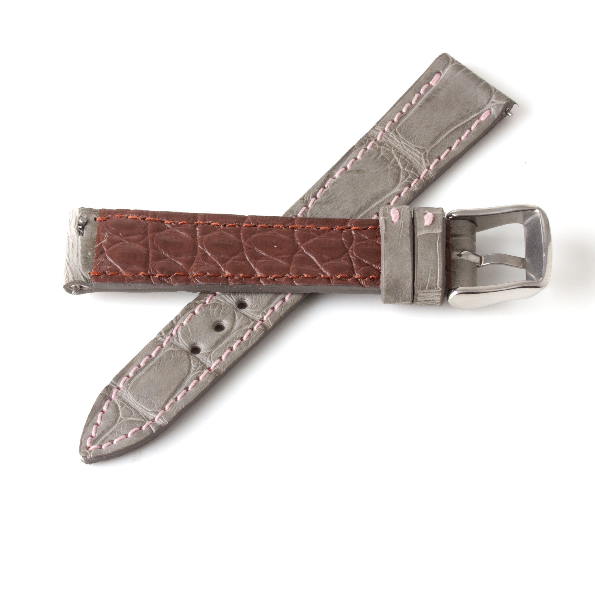 Alligator "Solo" leather watch band - 16mm width (0.63 inches) / Size S (n° 1)