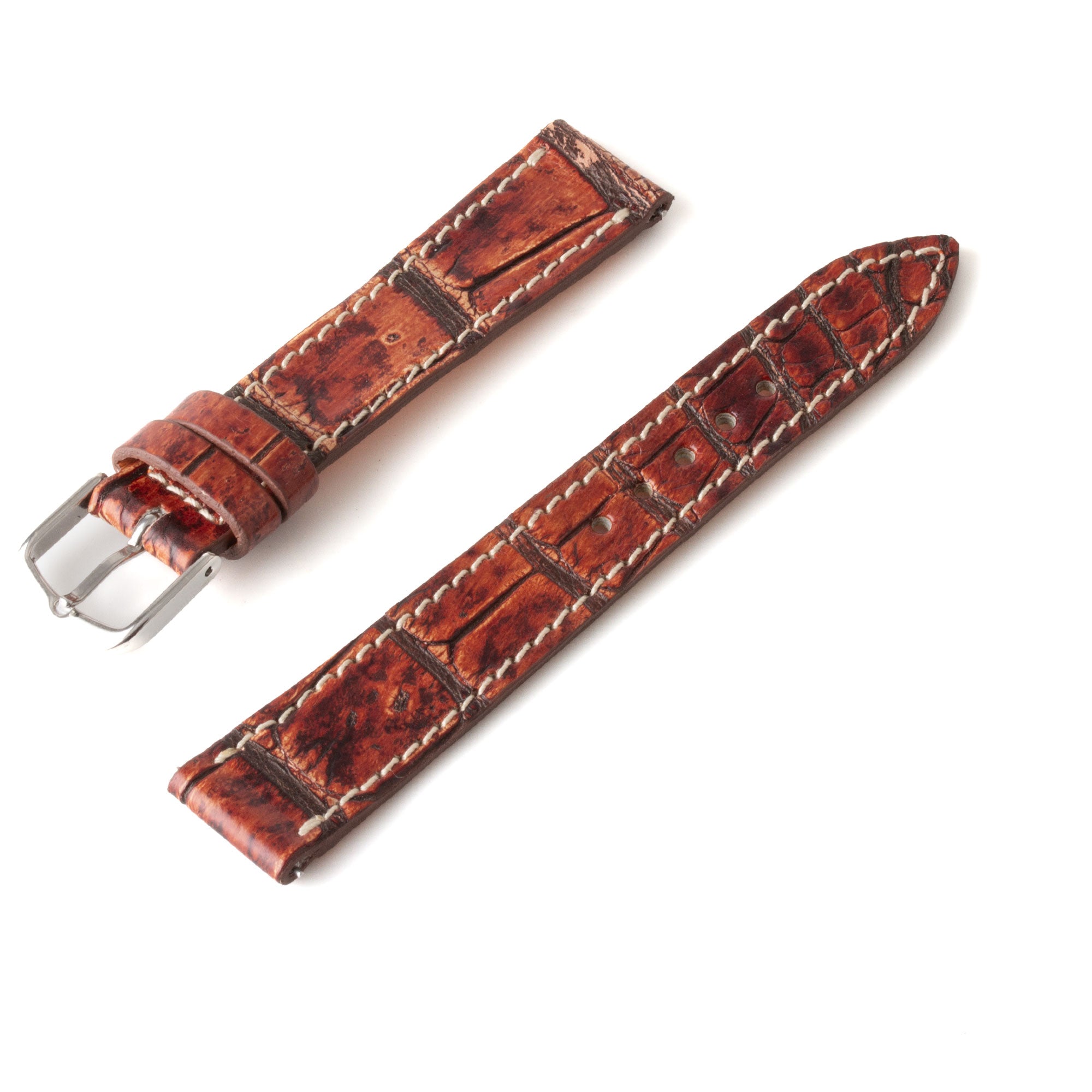 Alligator "Solo" leather watch band - 16mm width (0.63 inches) / Size S (n° 2)