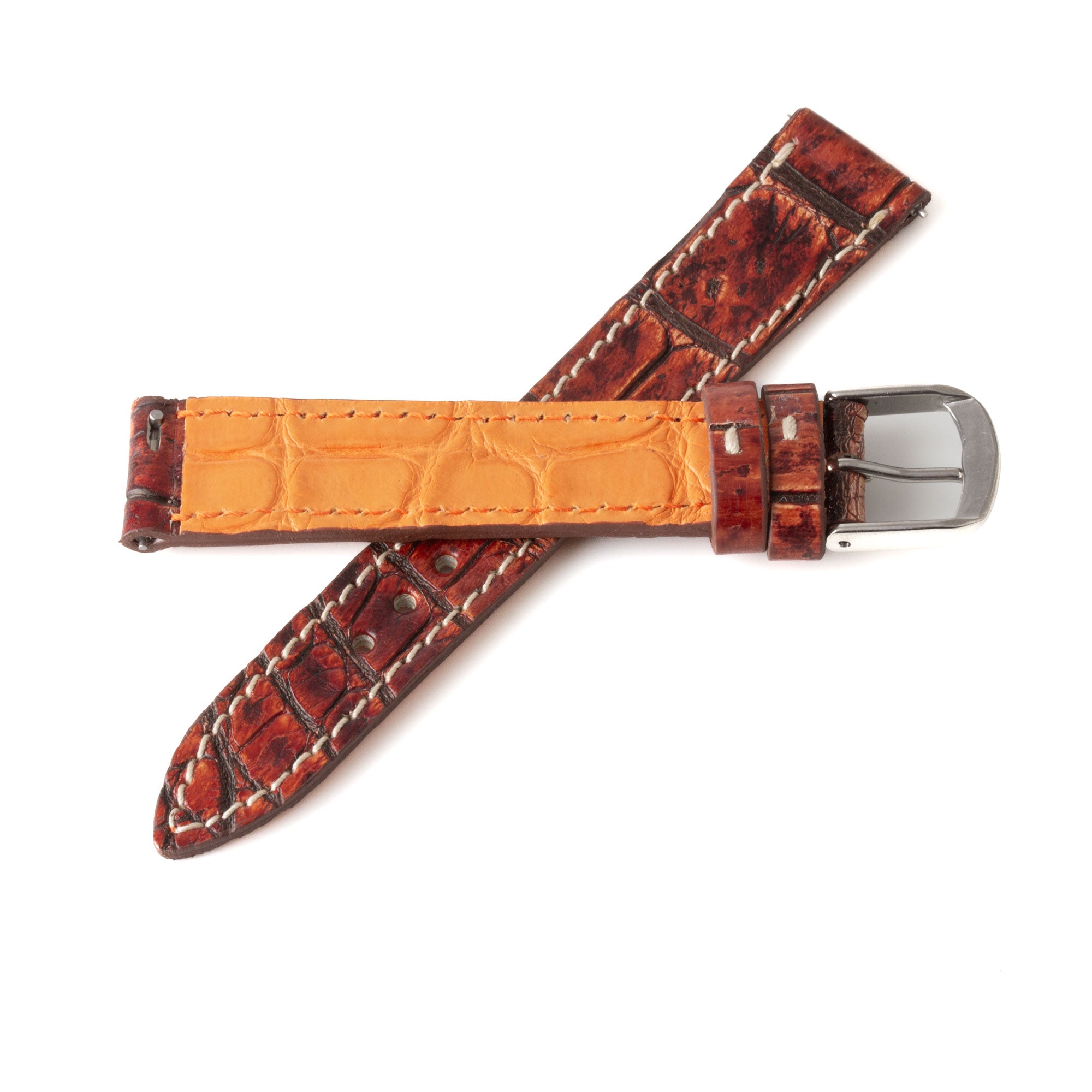 Alligator "Solo" leather watch band - 16mm width (0.63 inches) / Size S (n° 2)