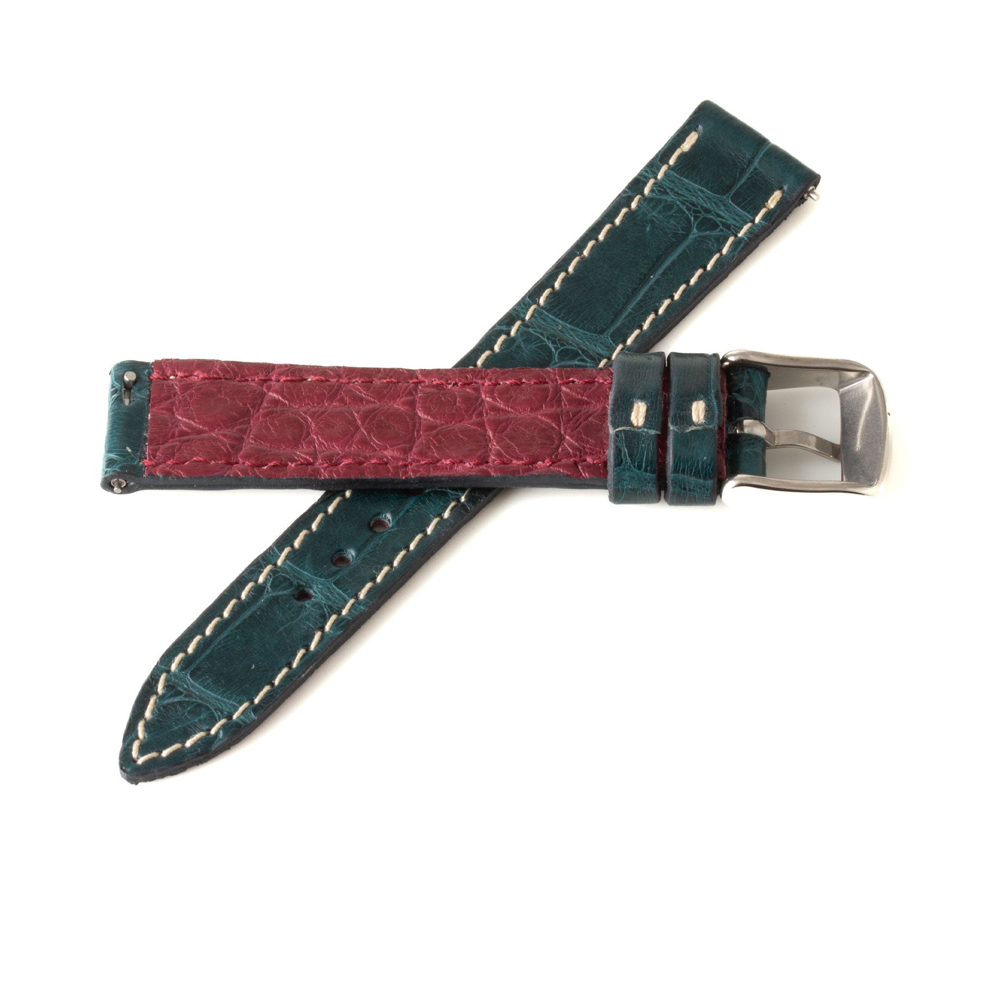 Alligator "Solo" leather watch band - 16mm width (0.63 inches) / Size S (n° 3)