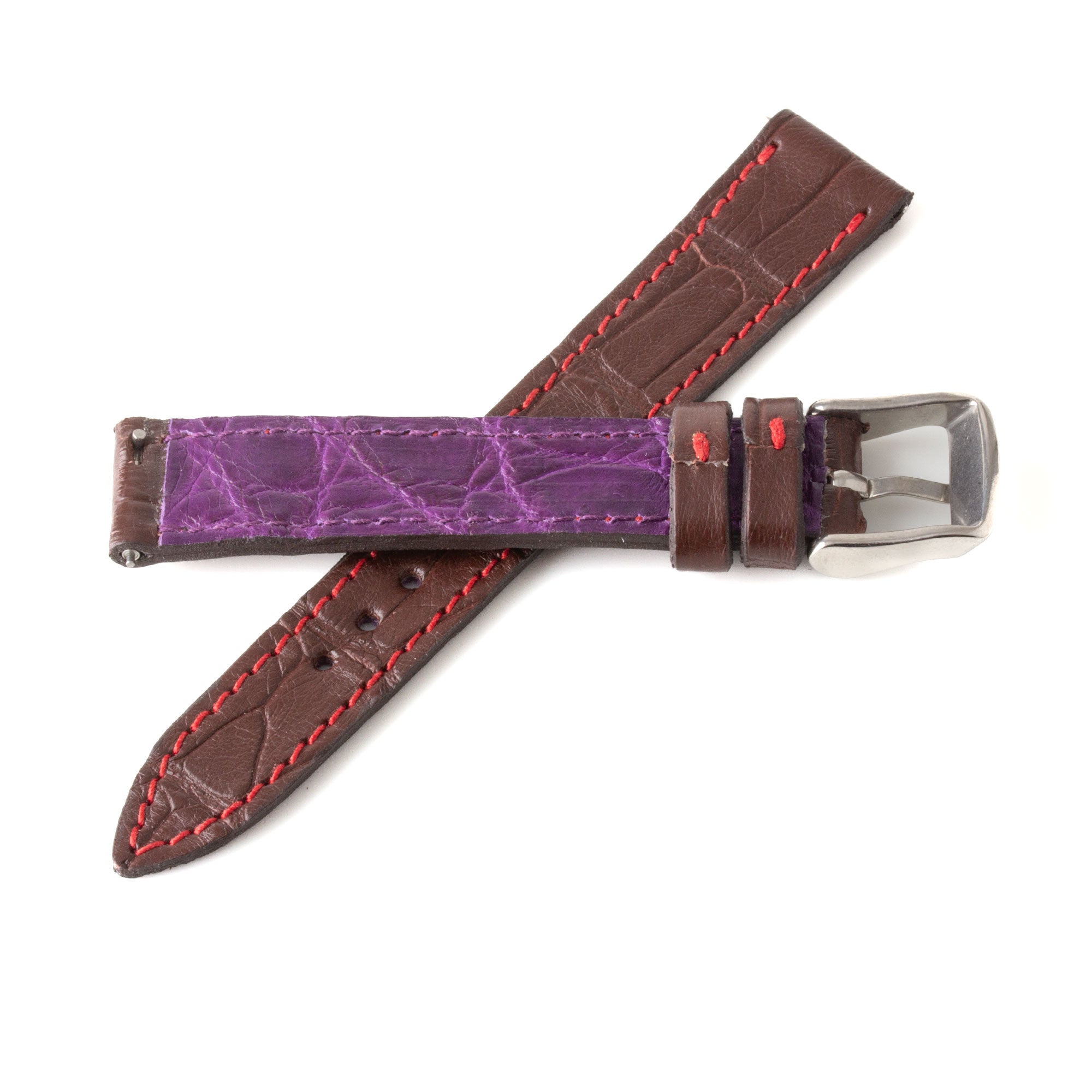 Alligator "Solo" leather watch band - 16mm width (0.63 inches) / Size S (n° 7)