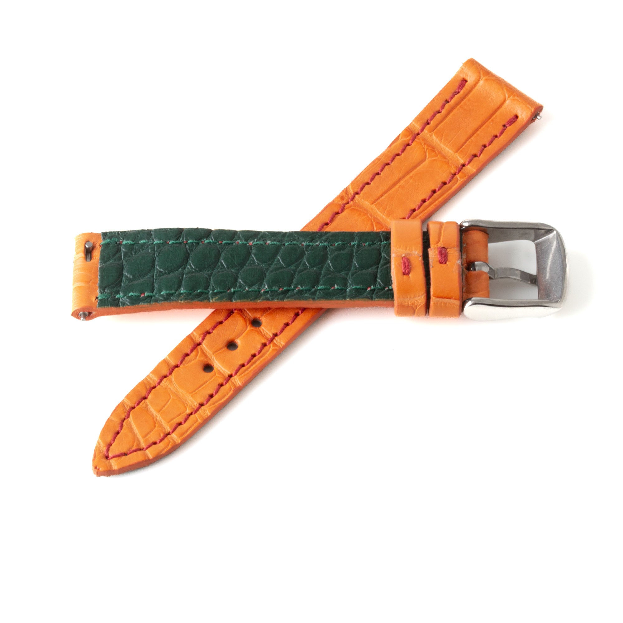 Alligator "Solo" leather watch band - 16mm width (0.63 inches) / Size S (n° 8)