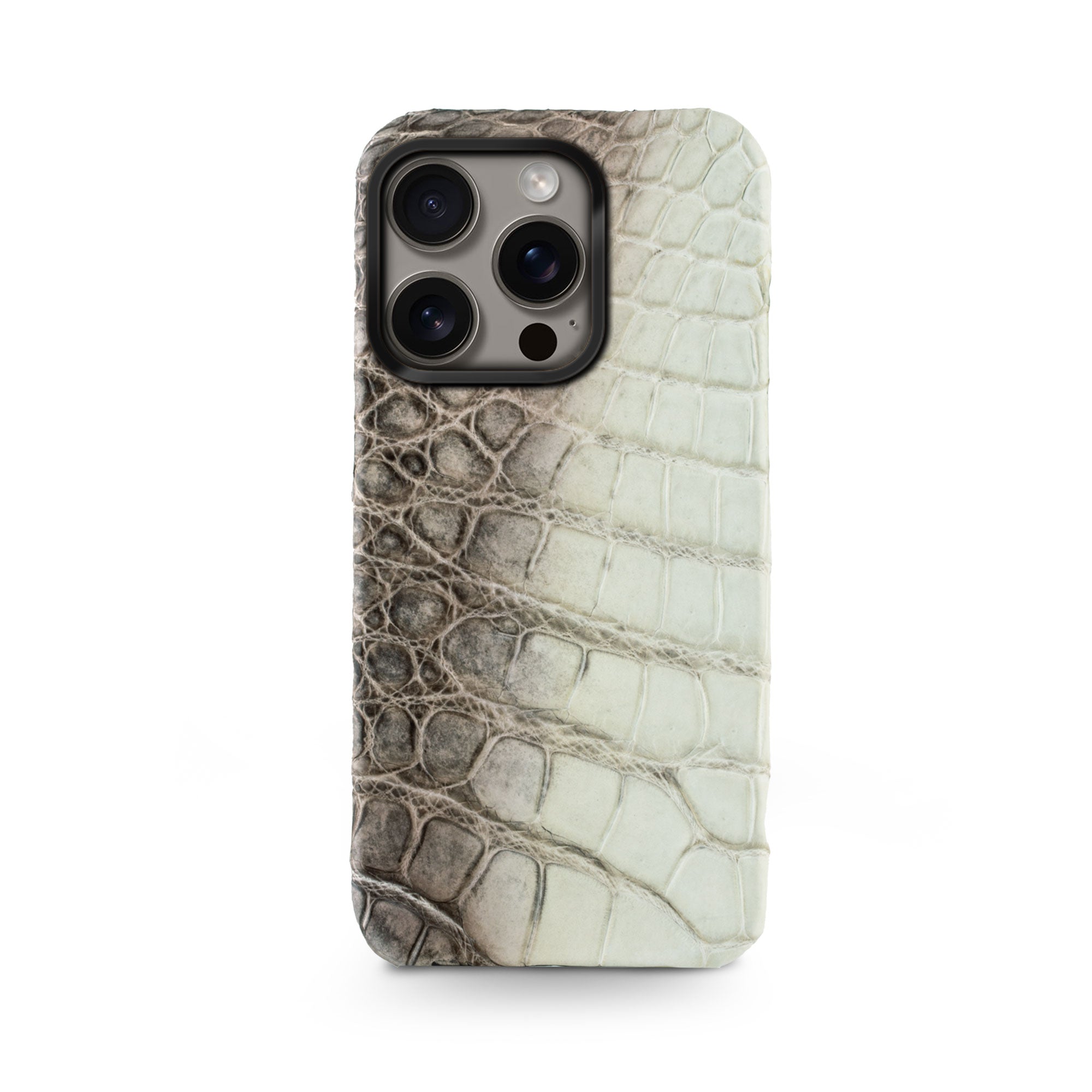 Leather iPhone case / cover "Prime" - iPhone 16 ( Pro & Pro Max only ) - Genuine "Himalaya" crocodile