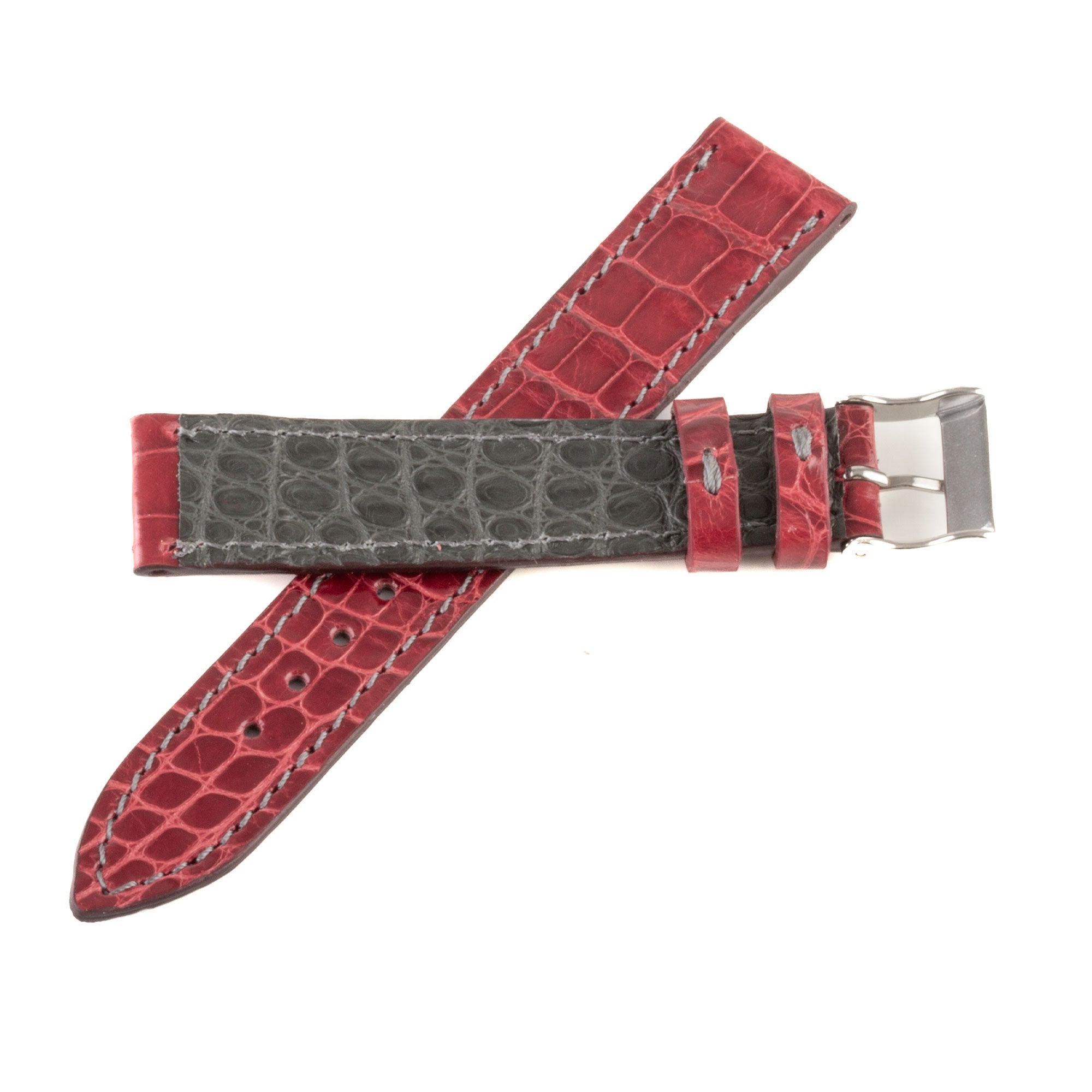 Bracelet montre "Solo" Alligator - Largeur 18mm / Taille M (n° 10)