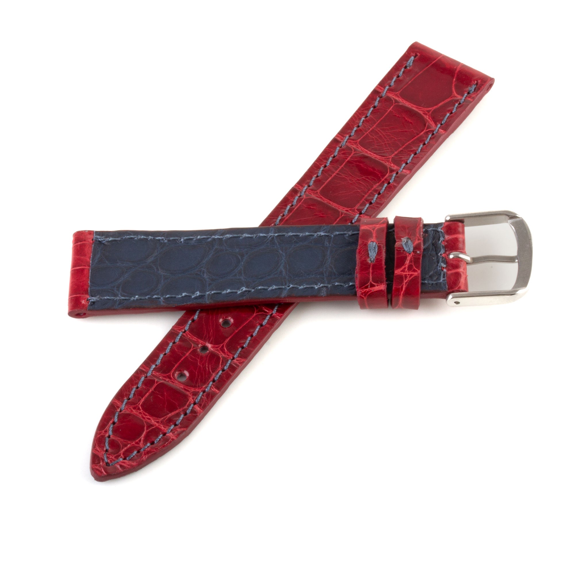 Alligator leather "Solo" watch band - 19mm width (0.75 inches) / Size M (n° 2)