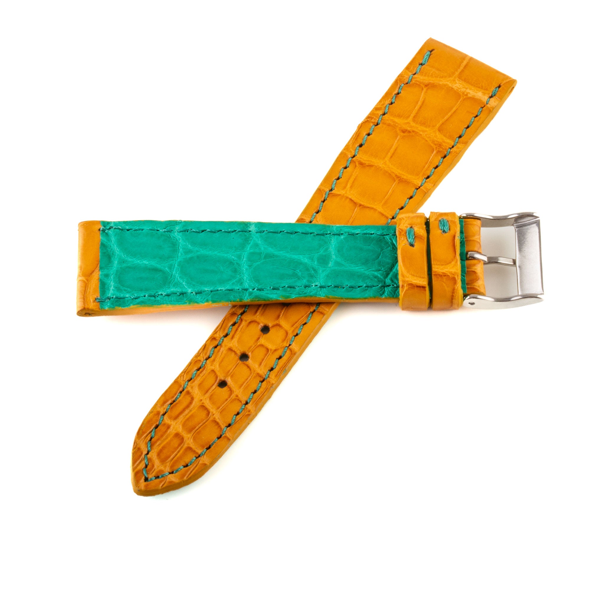 Alligator leather watch band - 20/16 mm width (0.79/0.63 inches) / Size M (n° 1)