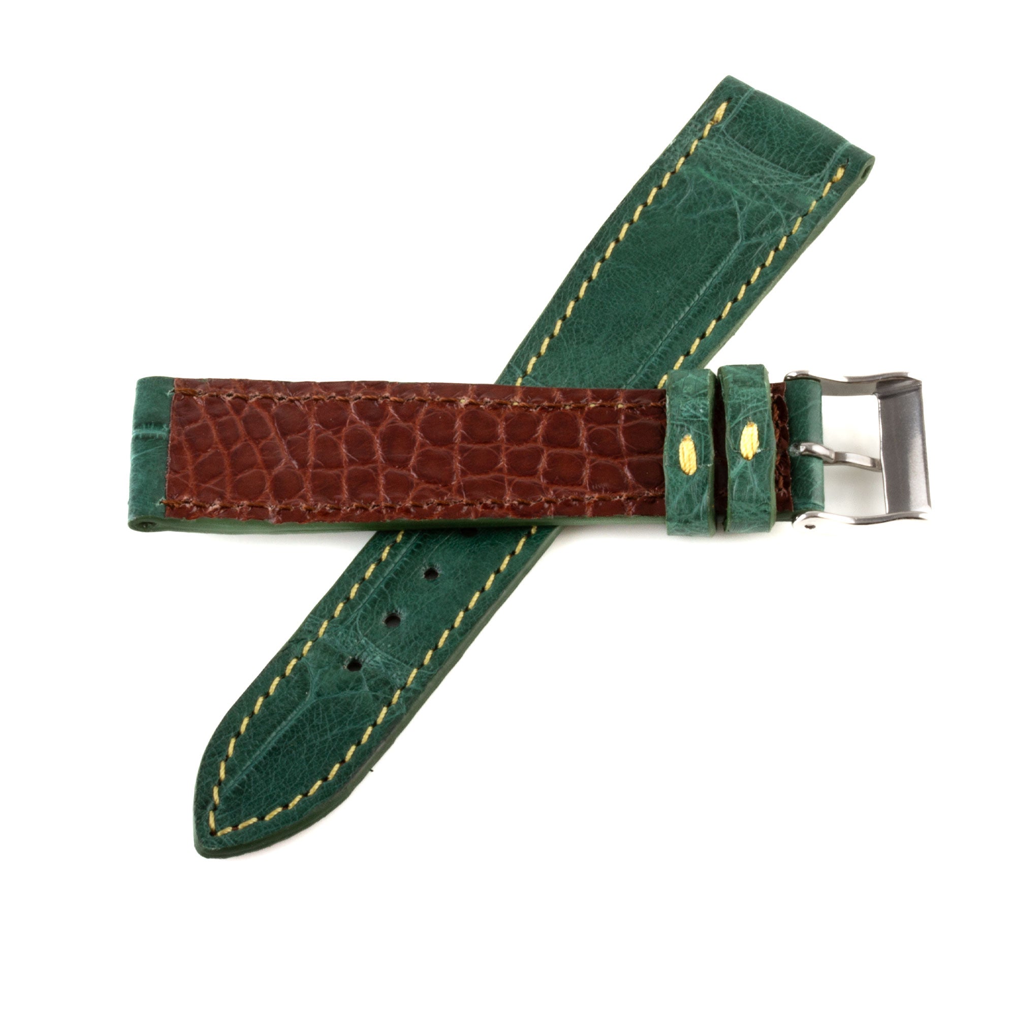 Bracelet montre "Solo" Alligator - Largeur 20/16 mm / Taille M (n° 2)