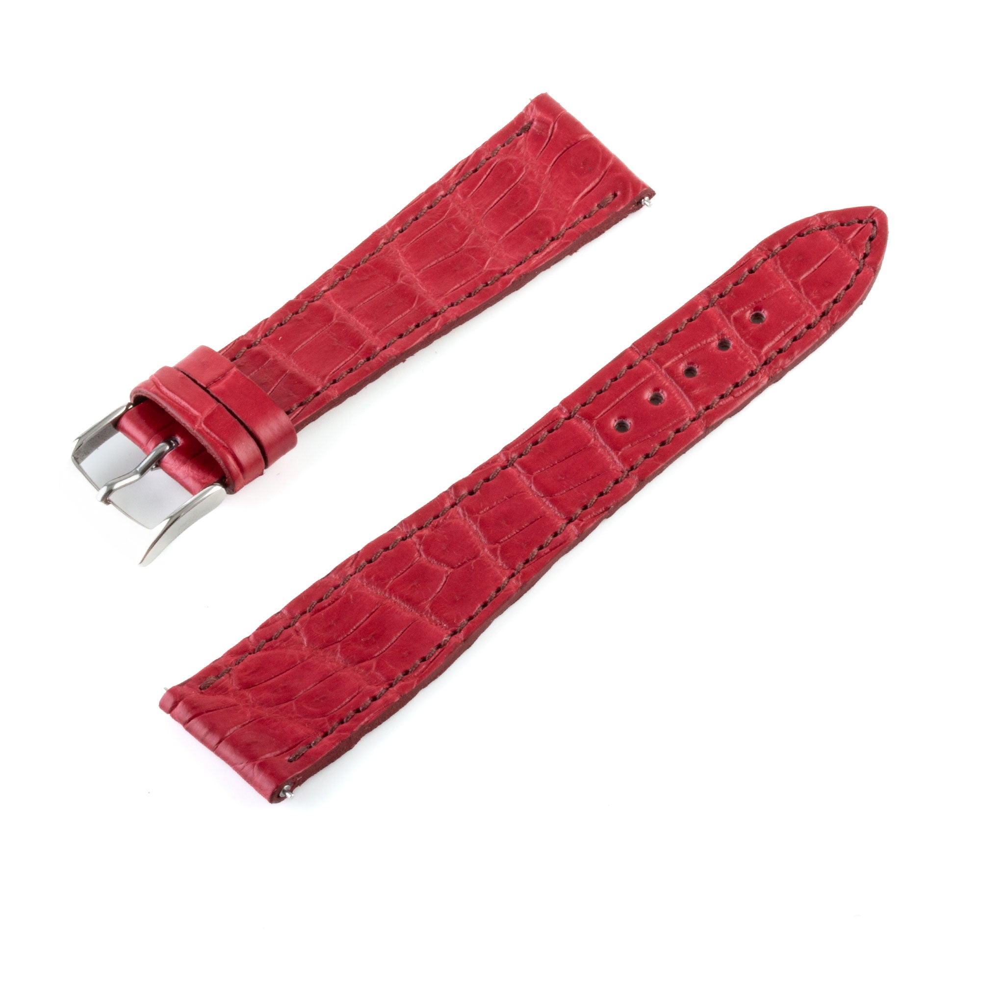 Bracelet montre "Solo" Alligator - Largeur 20/16 mm / Taille M (n° 6)