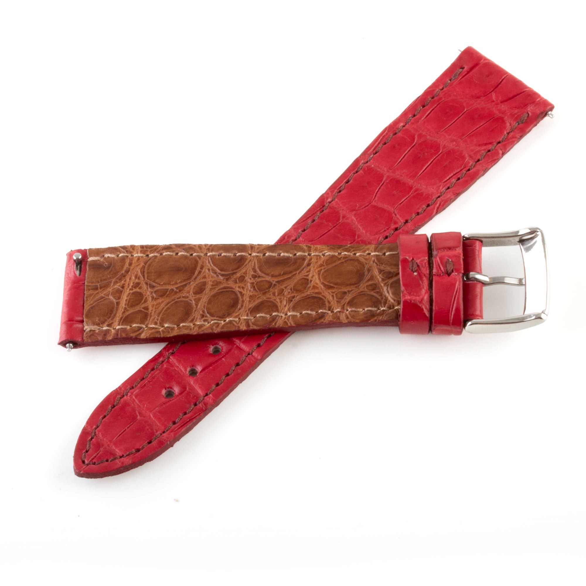 Alligator leather watch band - 20/16 mm width (0.79/0.63 inches) / Size M (n° 6)