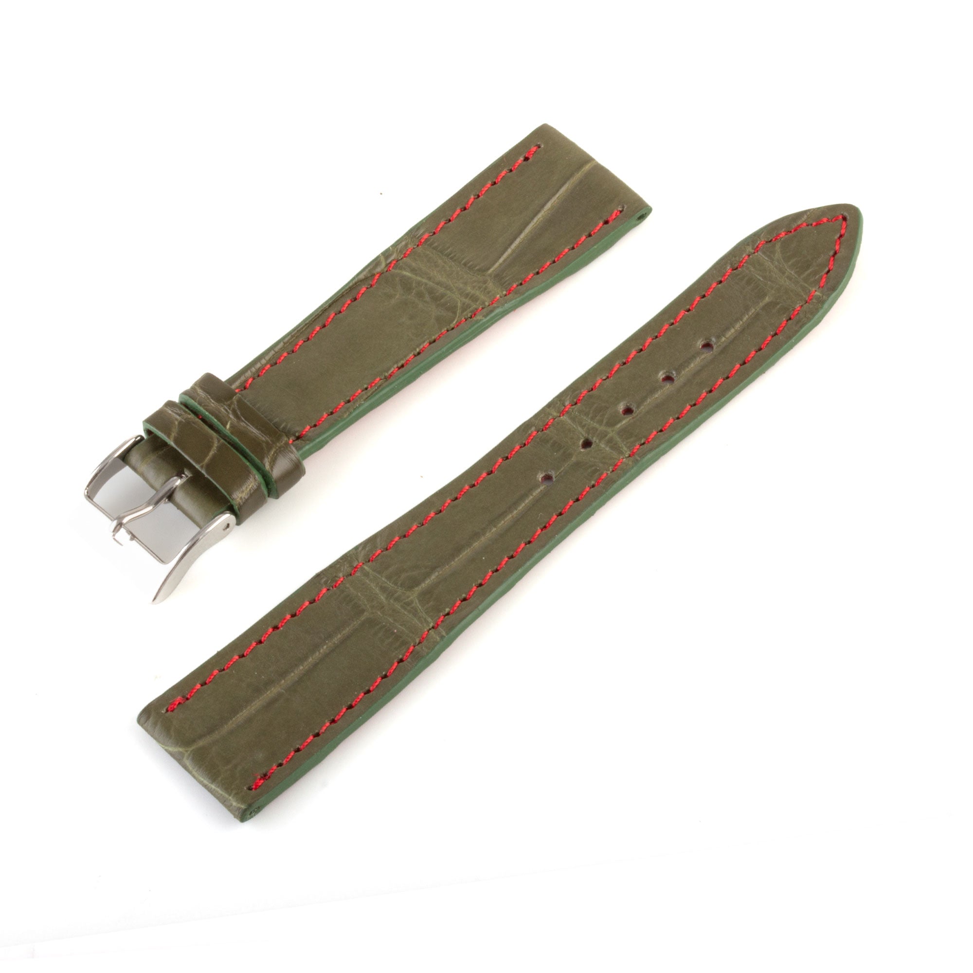 Alligator leather watch band - 20/16 mm width (0.79/0.63 inches) / Size M (n° 9)