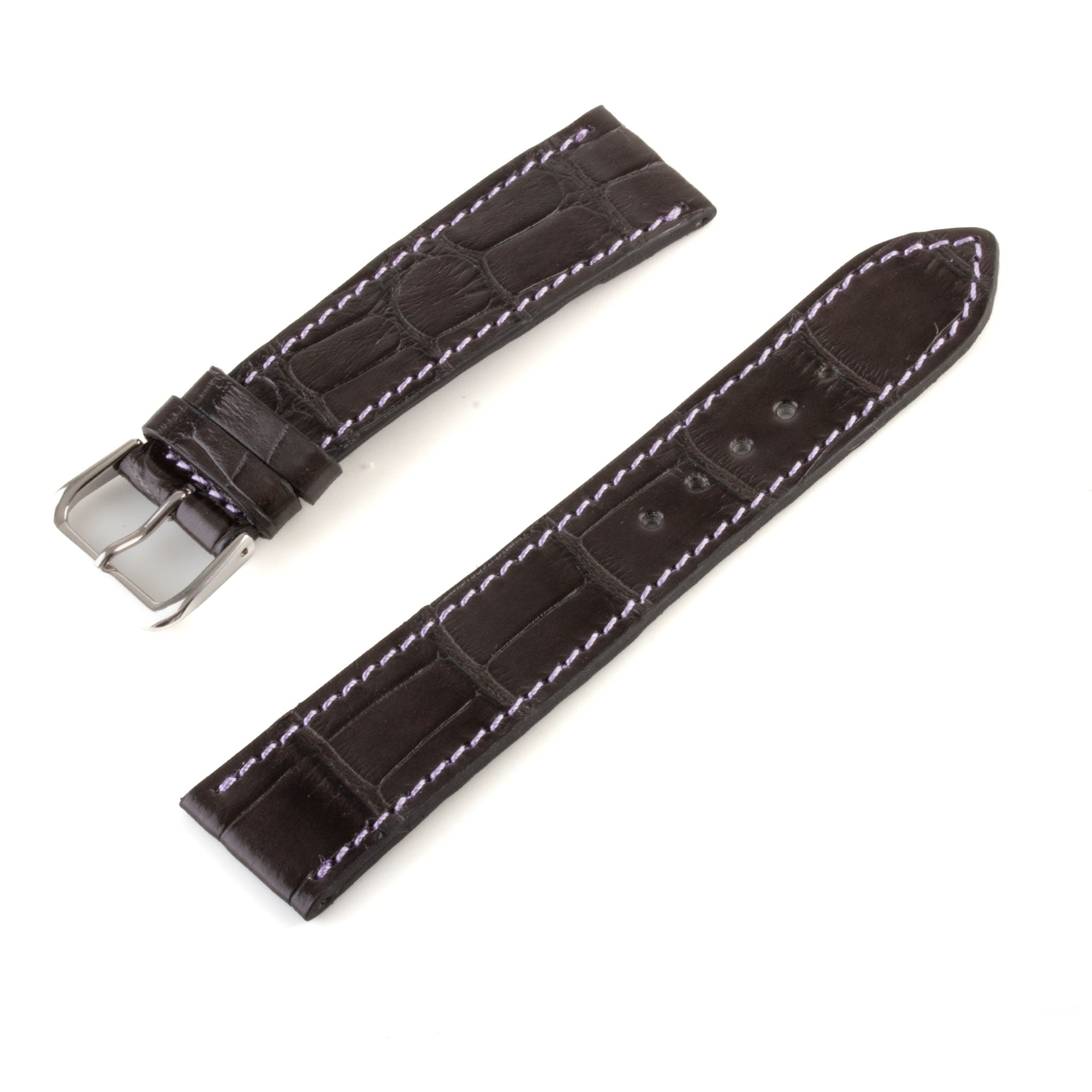 Bracelet montre "Solo" Alligator - Largeur 20mm / Taille M (n° 1)