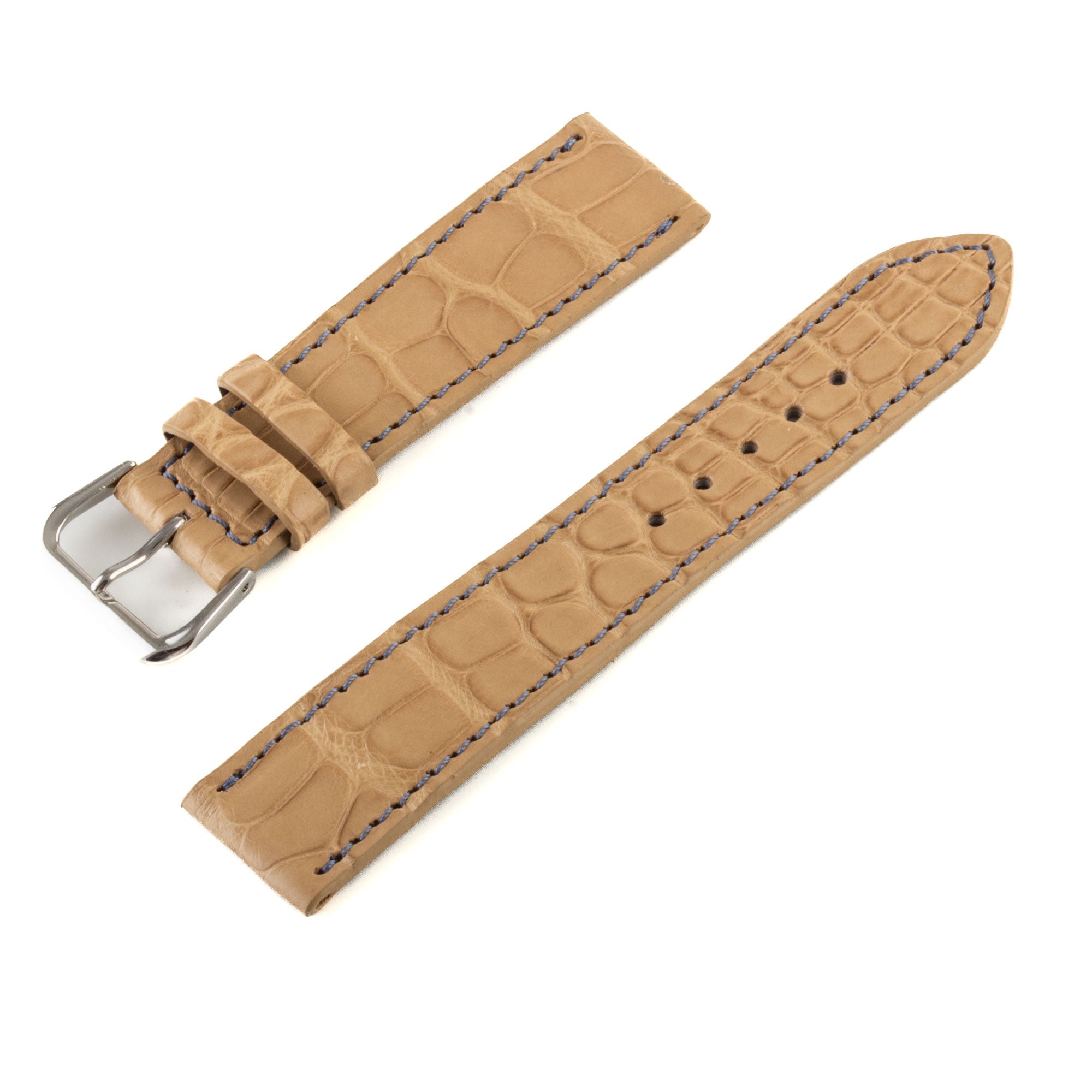 Alligator "Solo" leather watch band - 20mm width (0.79 inches) / Size M (n° 2)