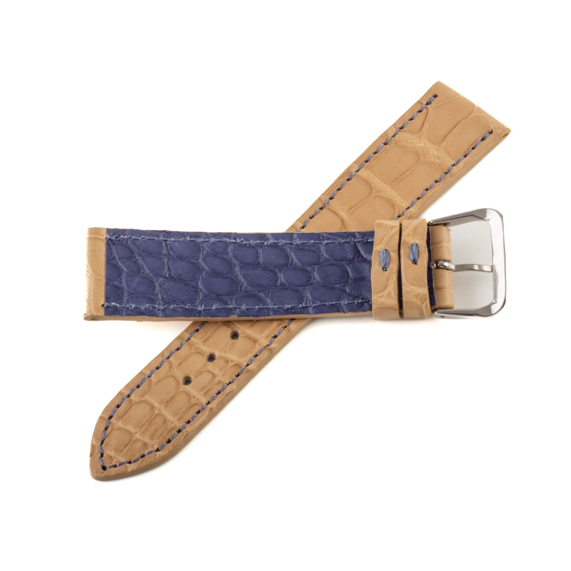 Alligator "Solo" leather watch band - 20mm width (0.79 inches) / Size M (n° 2)