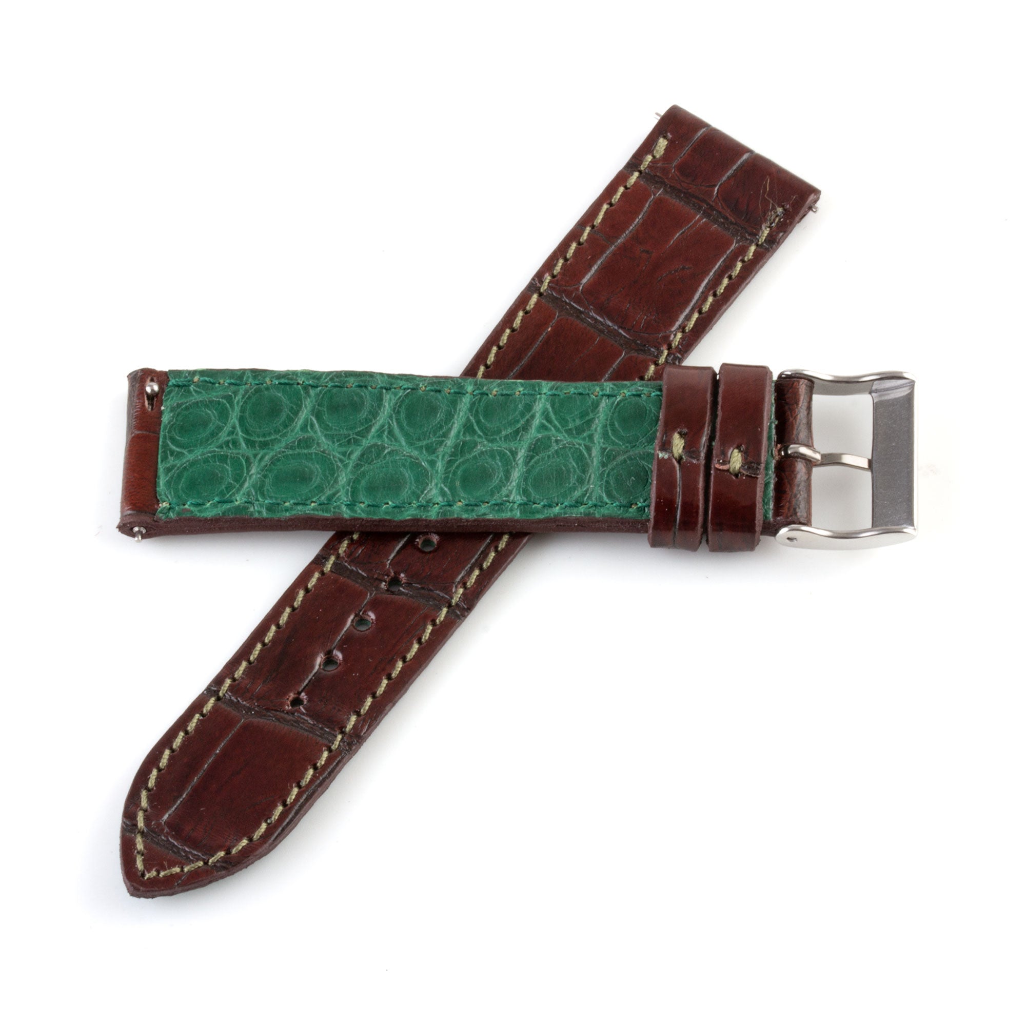 Bracelet montre "Solo" Alligator - Largeur 20mm / Taille M (n° 4)