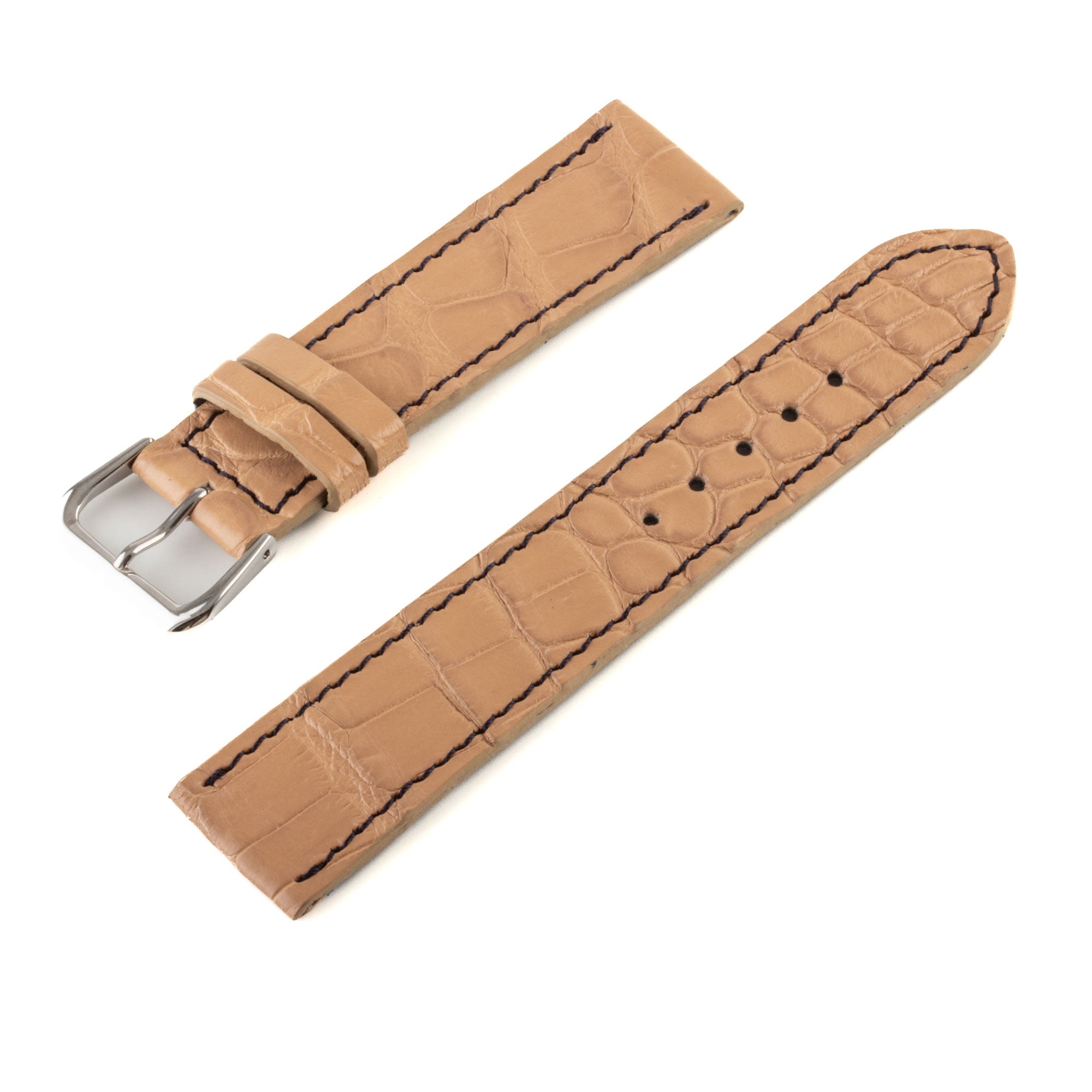 Alligator "Solo" leather watch band - 20mm width (0.79 inches) / Size M (n° 5)