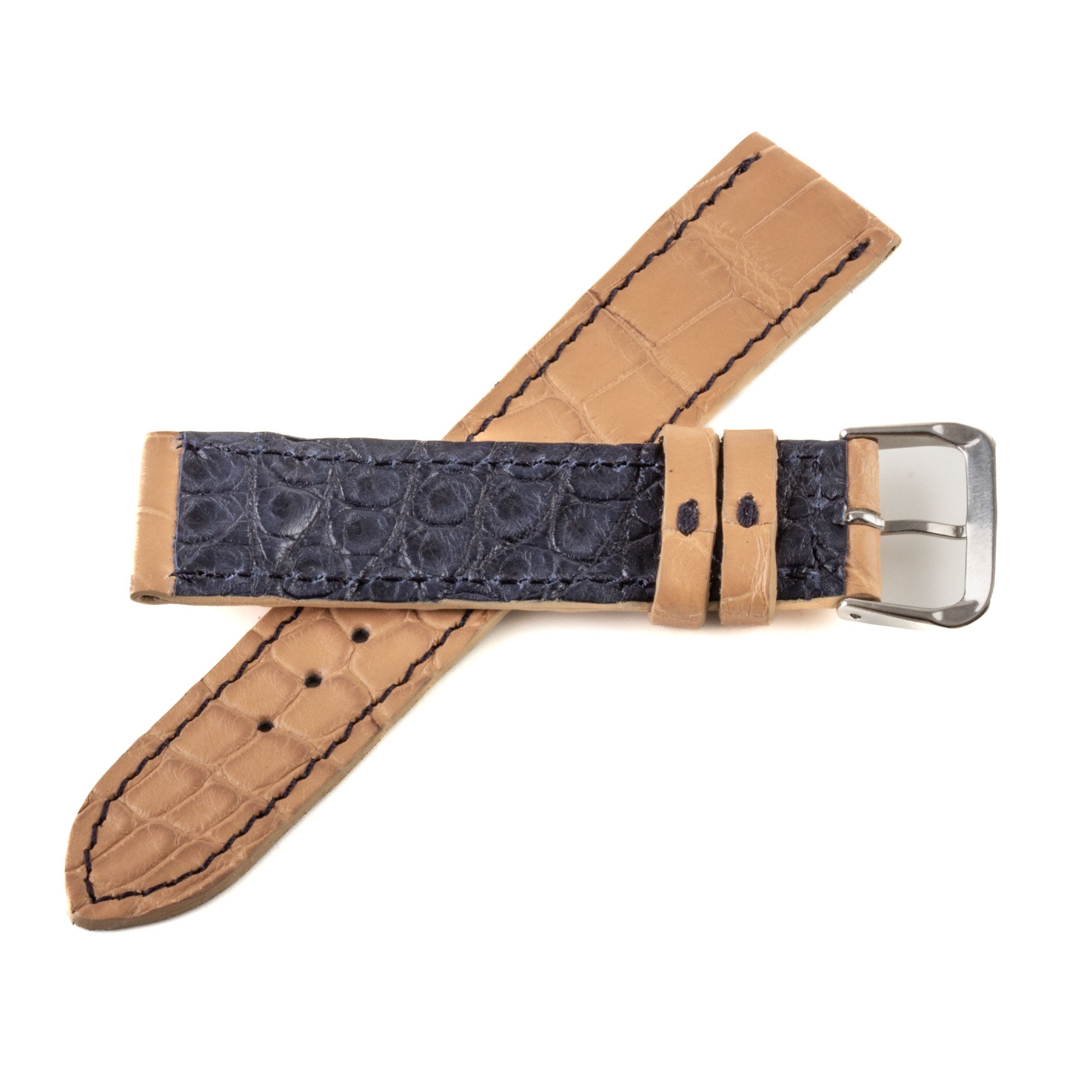 Alligator "Solo" leather watch band - 20mm width (0.79 inches) / Size M (n° 5)