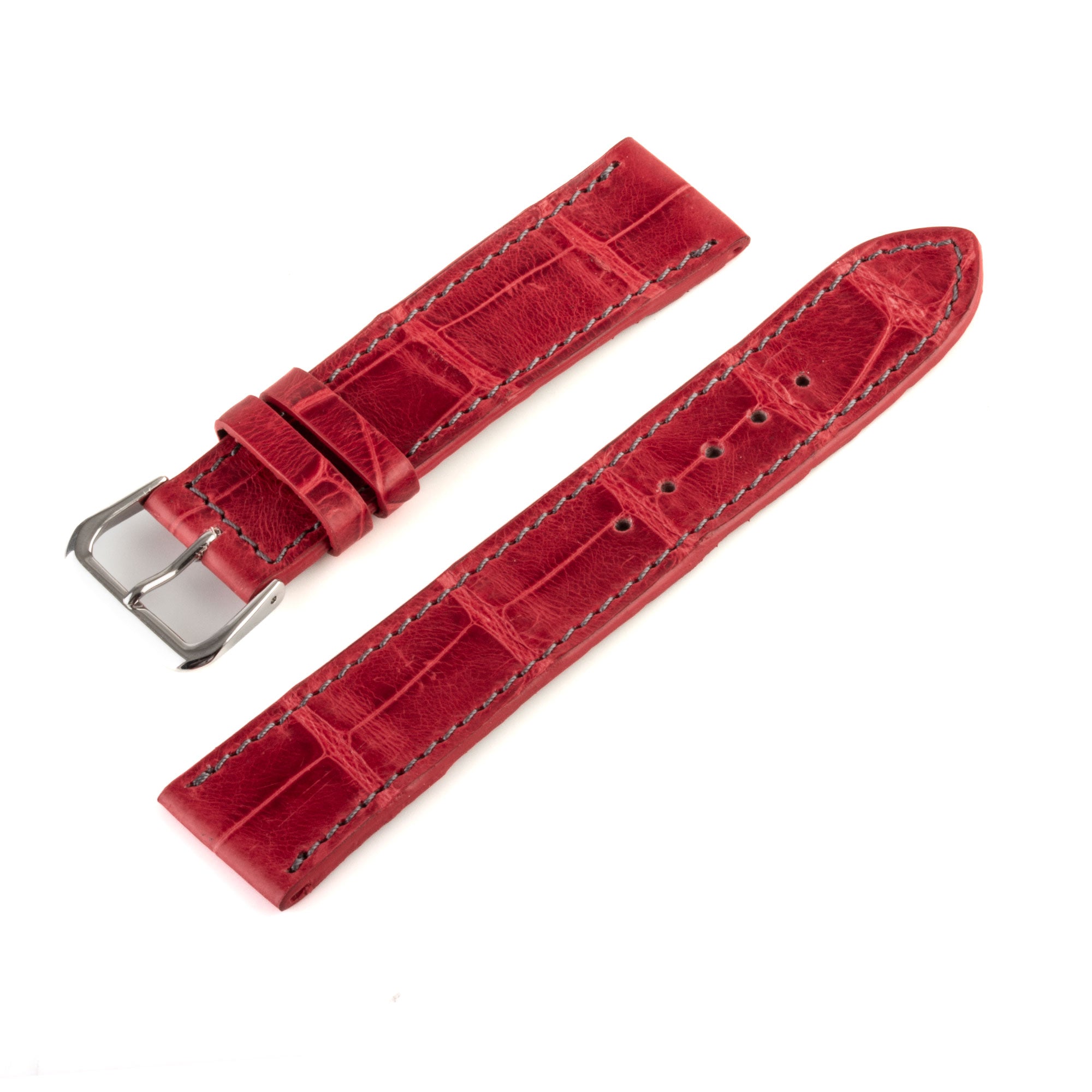 Alligator "Solo" leather watch band - 20mm width (0.79 inches) / Size M (n° 9)