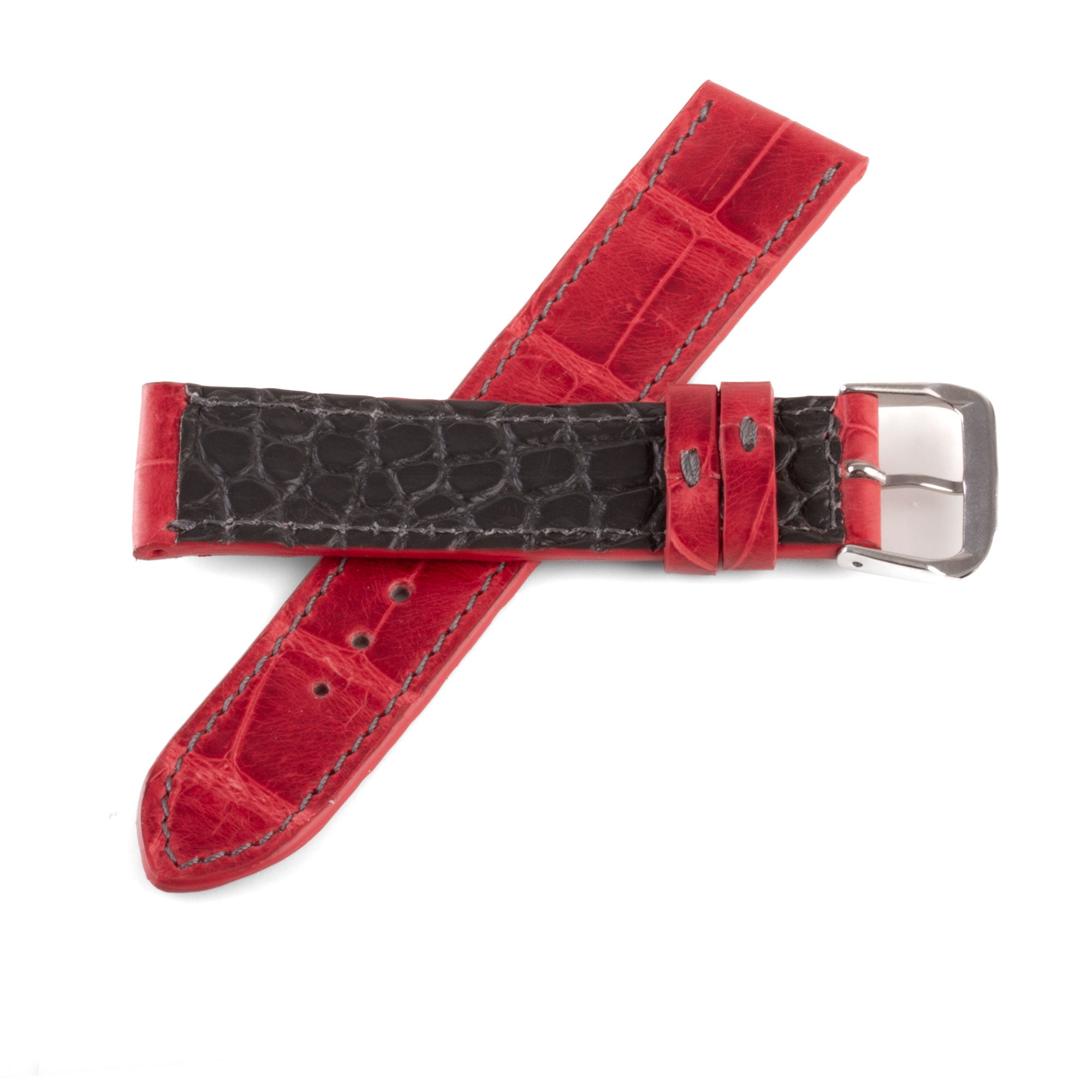 Alligator "Solo" leather watch band - 20mm width (0.79 inches) / Size M (n° 9)