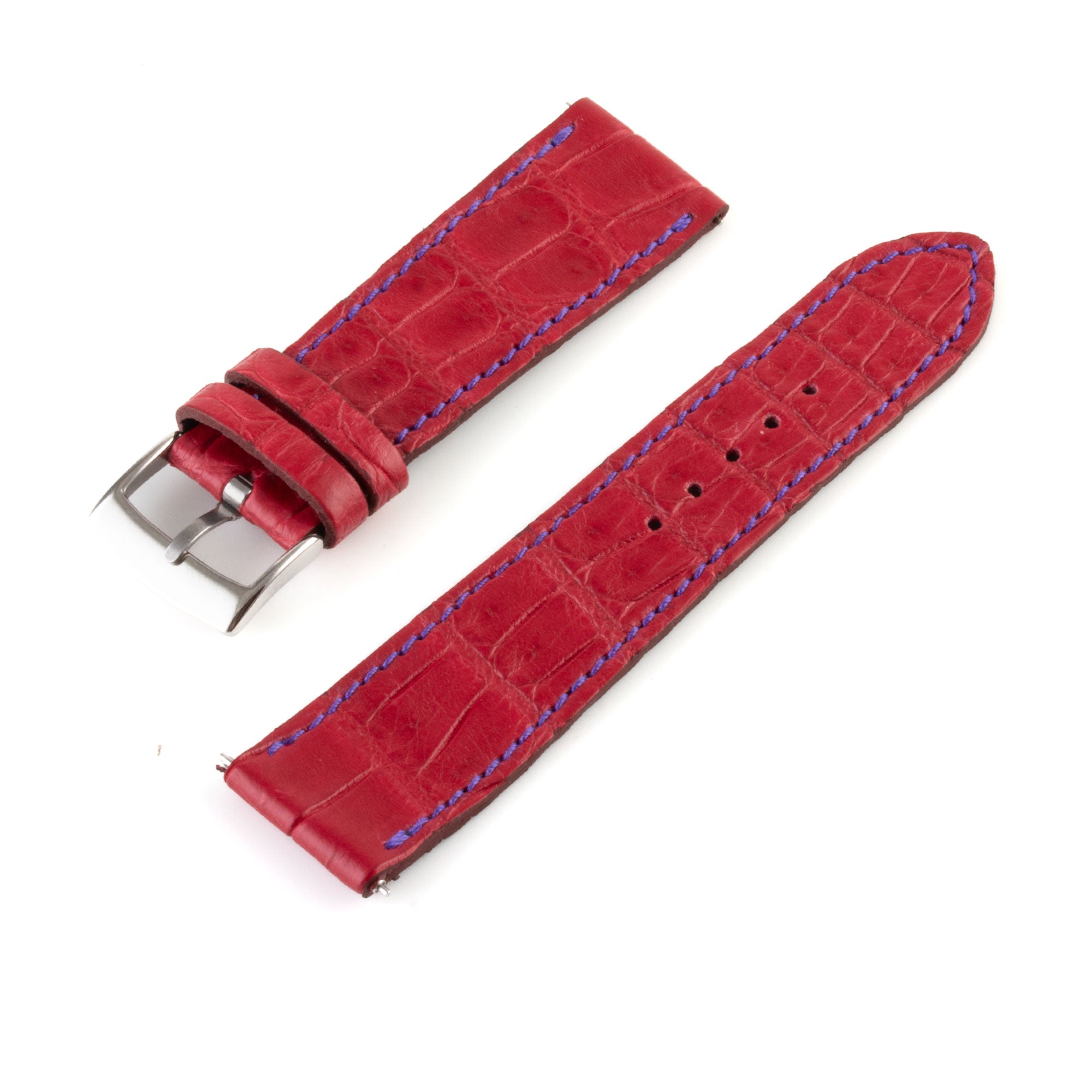 Alligator "Solo" leather watch band - 21mm width (0.83 inches) / Size M (n° 1)