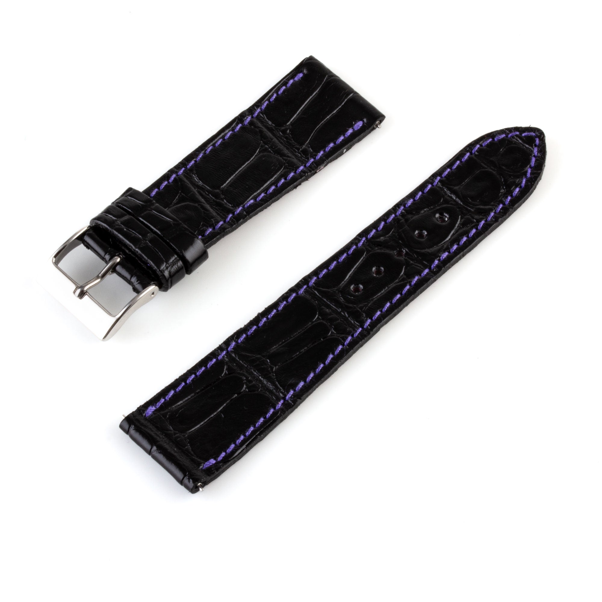 Alligator "Solo" leather watch band - 21mm width (0.83 inches) / Size M (n° 2)