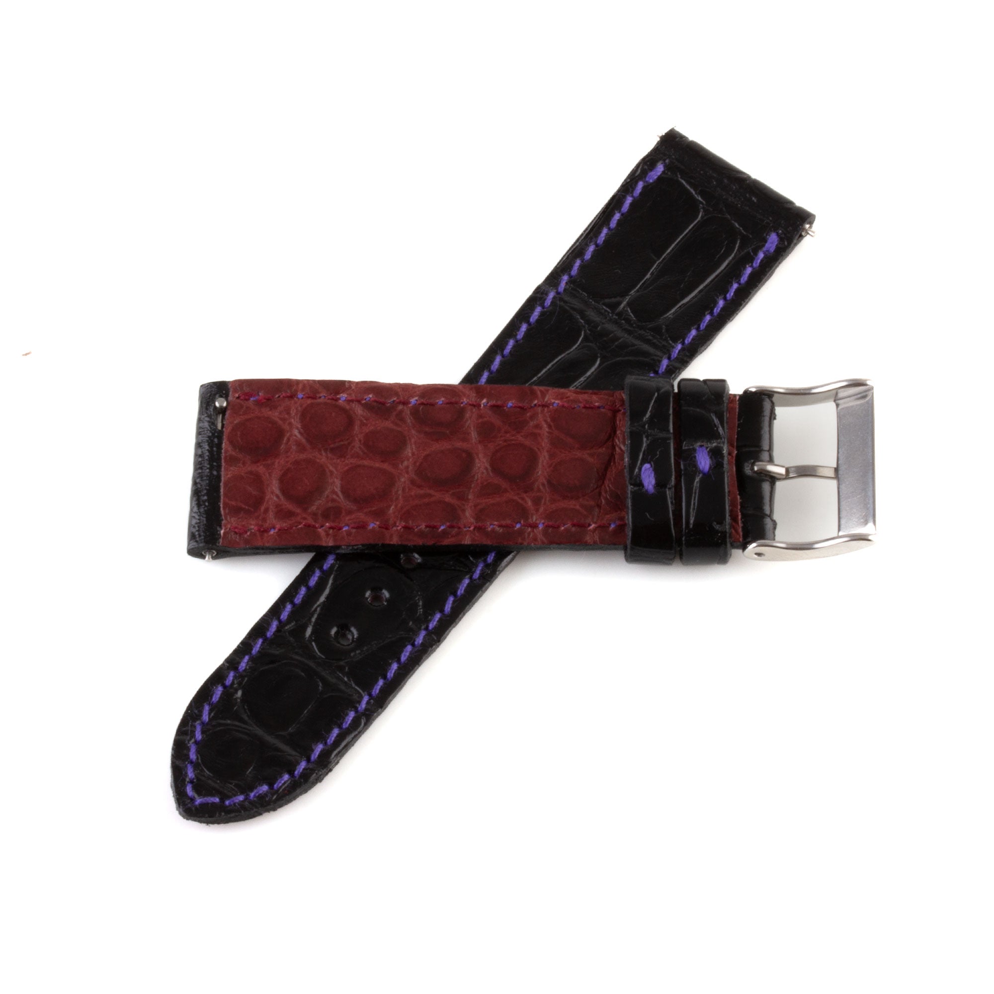 Alligator "Solo" leather watch band - 21mm width (0.83 inches) / Size M (n° 2)