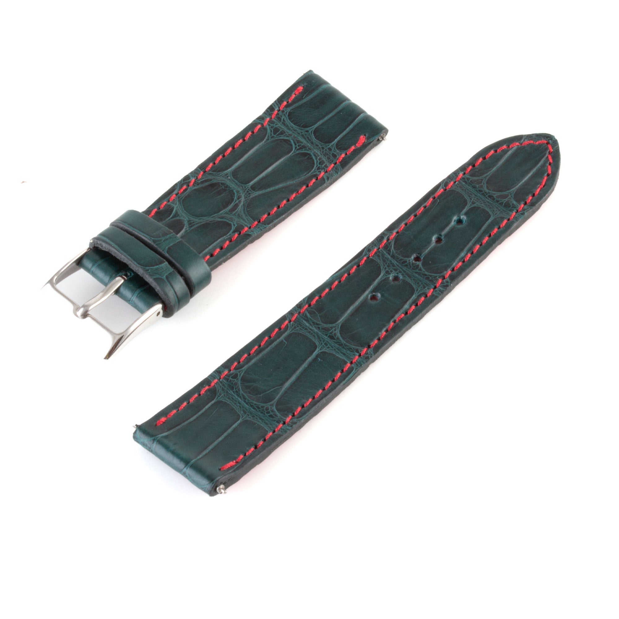 Alligator "Solo" leather watch band - 21mm width (0.83 inches) / Size M (n° 4)