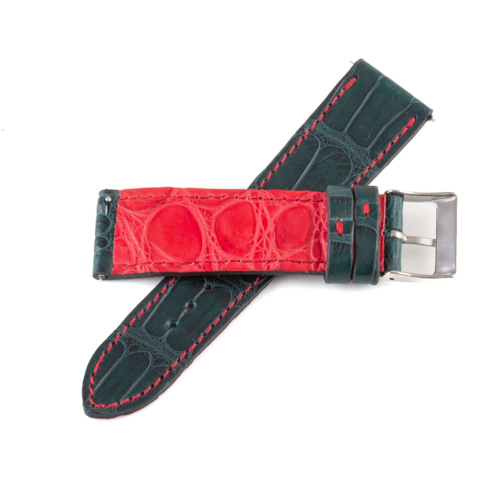 Alligator "Solo" leather watch band - 21mm width (0.83 inches) / Size M (n° 4)