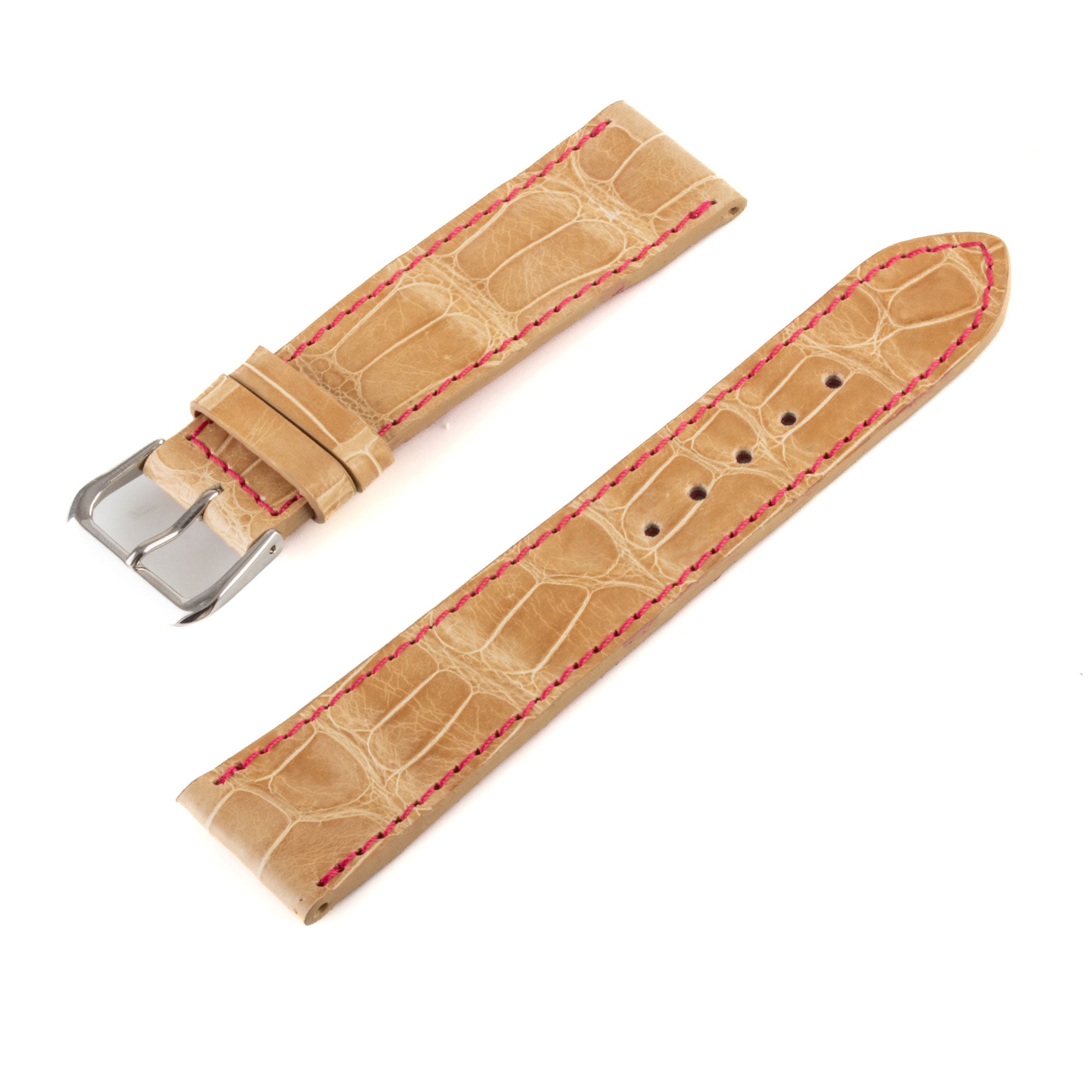 Alligator "Solo" leather watch band - 21mm width (0.83 inches) / Size M (n° 10)