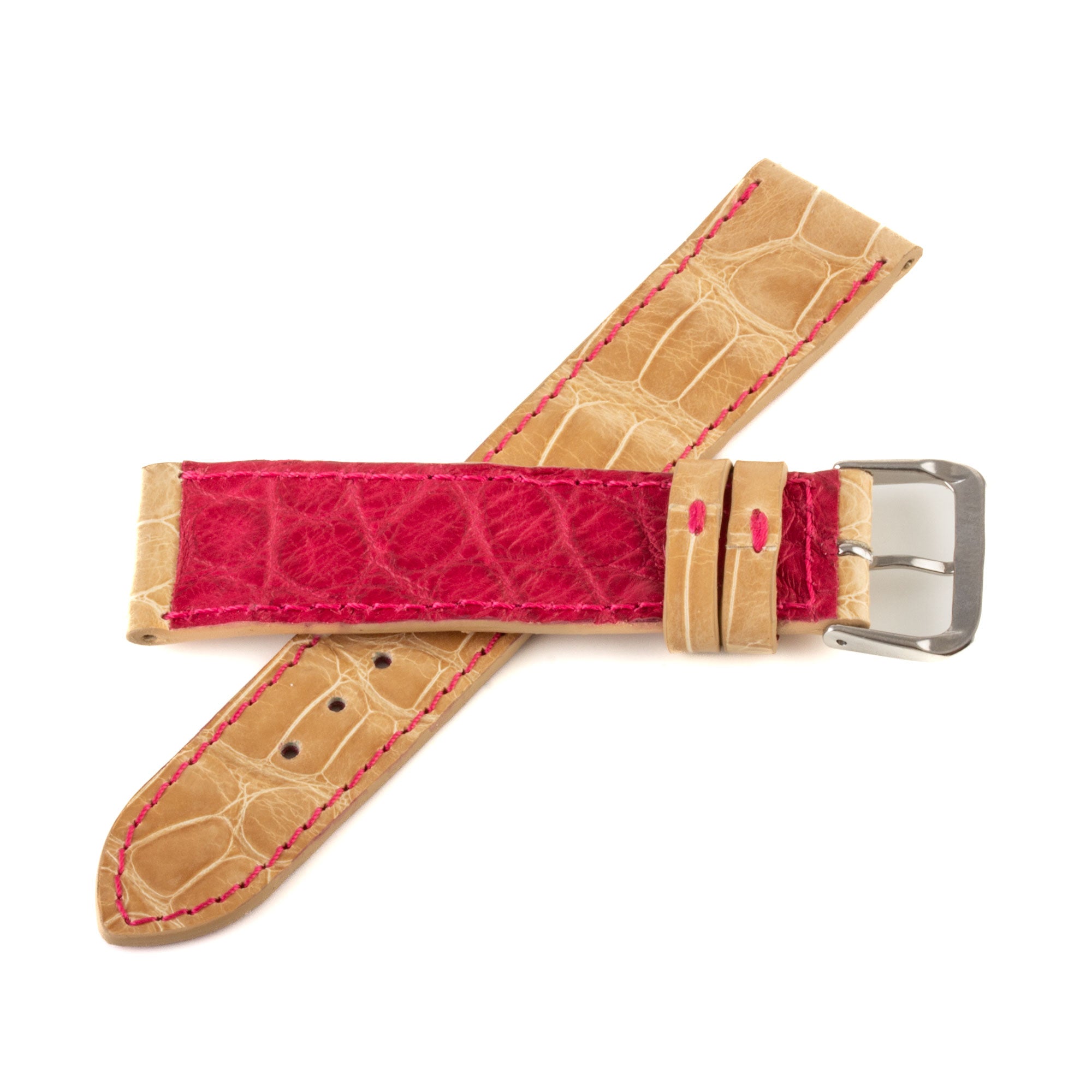 Alligator "Solo" leather watch band - 21mm width (0.83 inches) / Size M (n° 10)