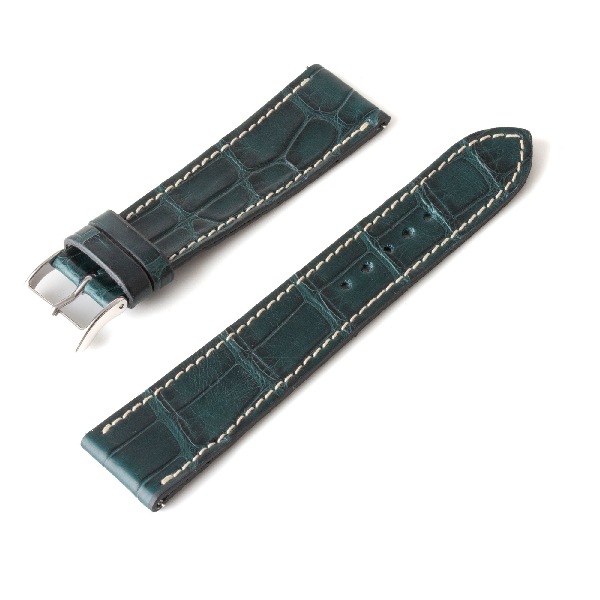 Alligator "Solo" leather watch band - 22mm width (0.87 inches) / Size M (n° 1)