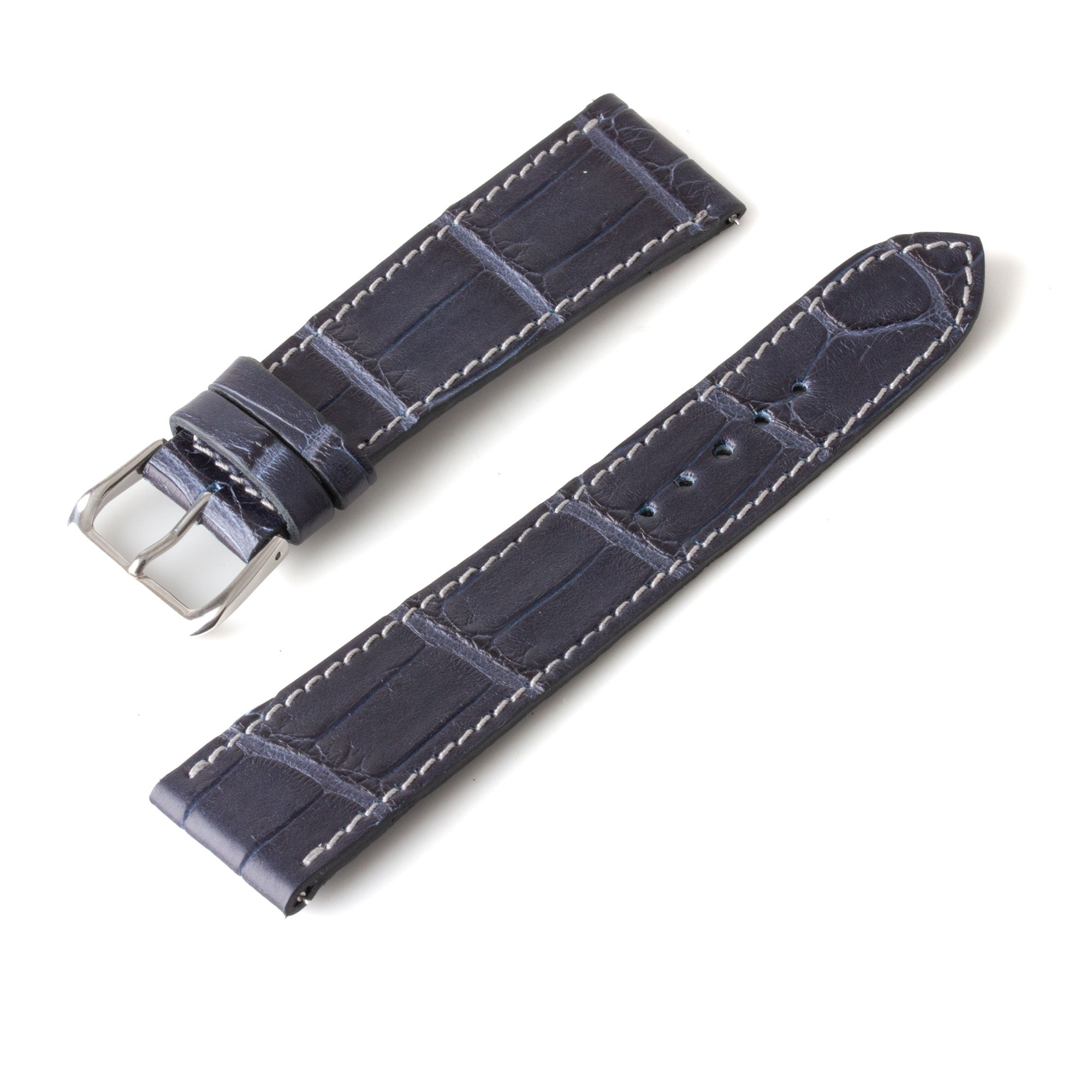 Alligator "Solo" leather watch band - 22mm width (0.87 inches) / Size M (n° 3)