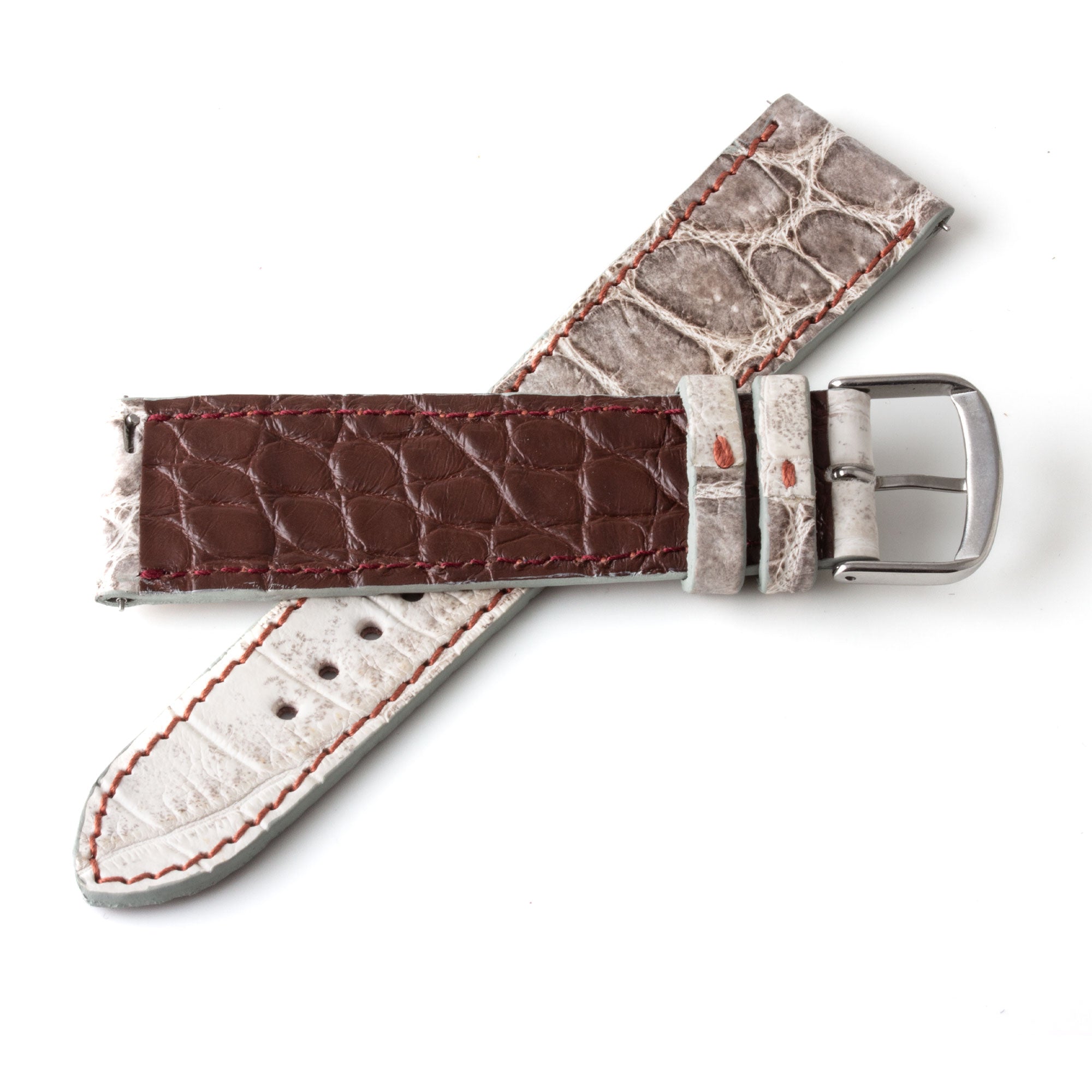 Alligator "Solo" leather watch band - 22mm width (0.87 inches) / Size M (n° 5)