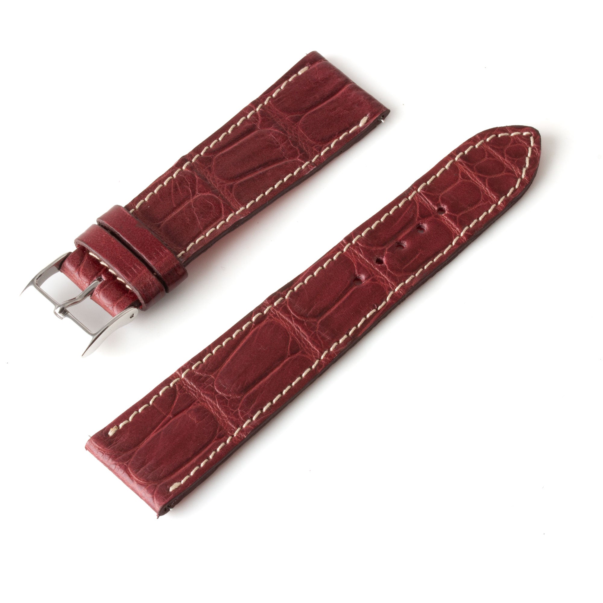 Alligator "Solo" leather watch band - 22mm width (0.87 inches) / Size M (n° 6)