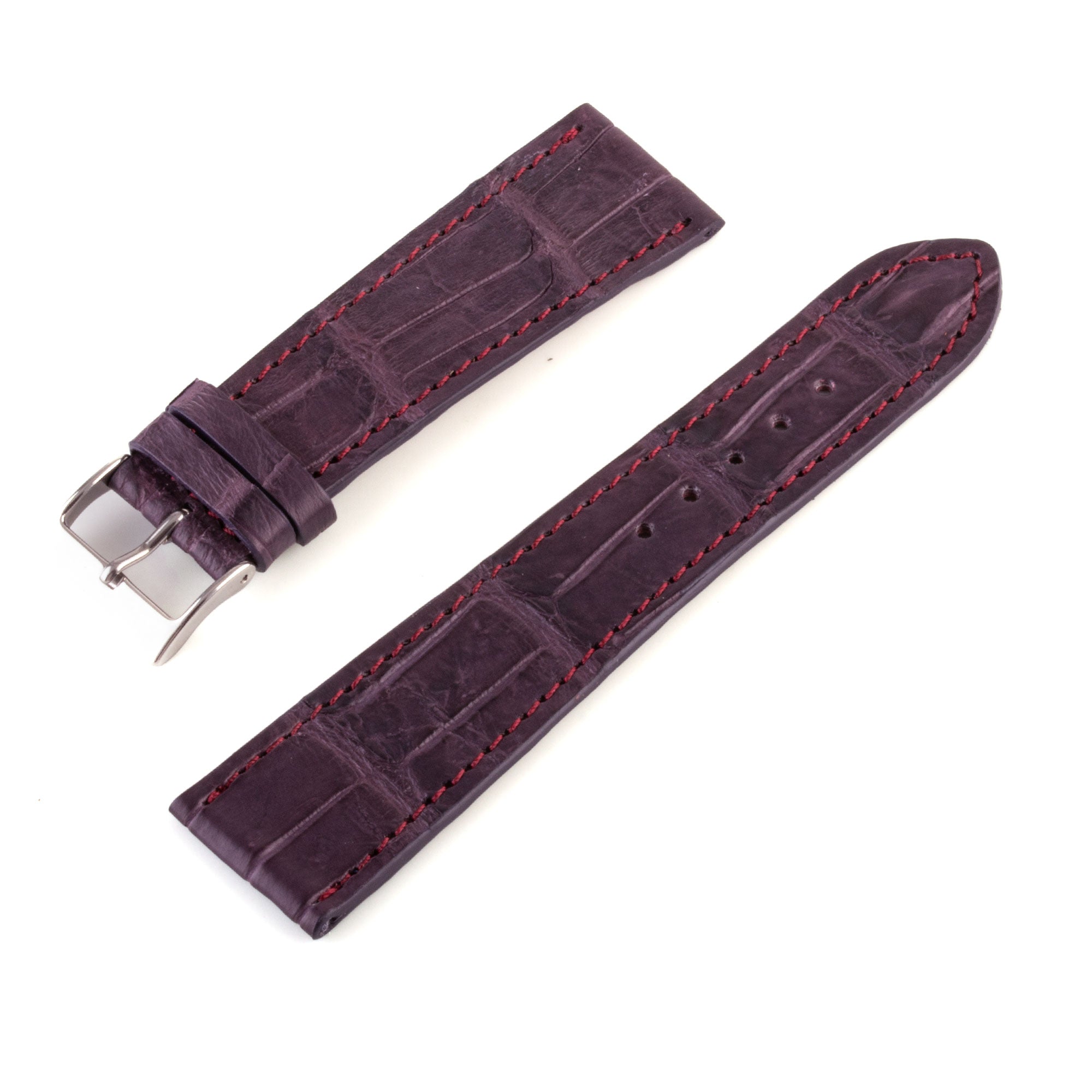 Alligator "Solo" leather watch band - 22mm width (0.87 inches) / Size M (n° 6)