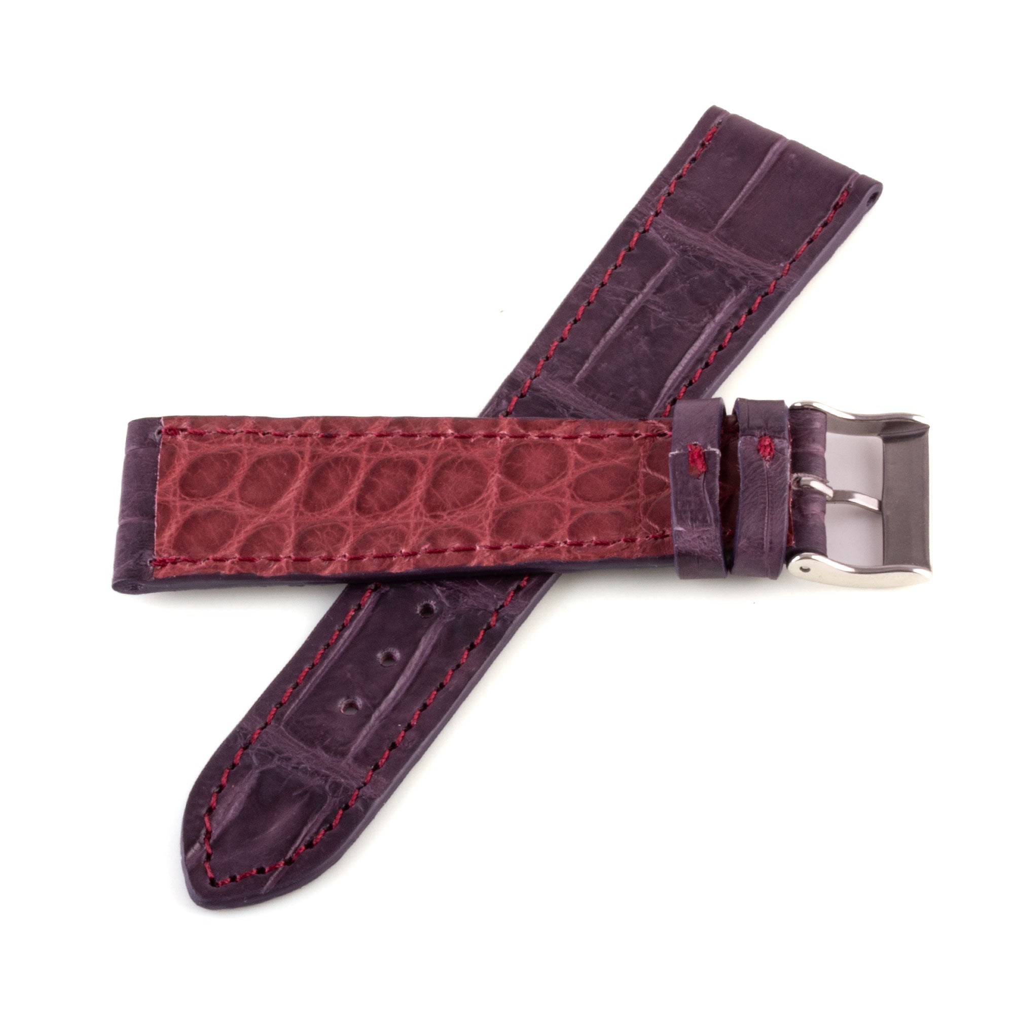 Alligator "Solo" leather watch band - 22mm width (0.87 inches) / Size M (n° 6)