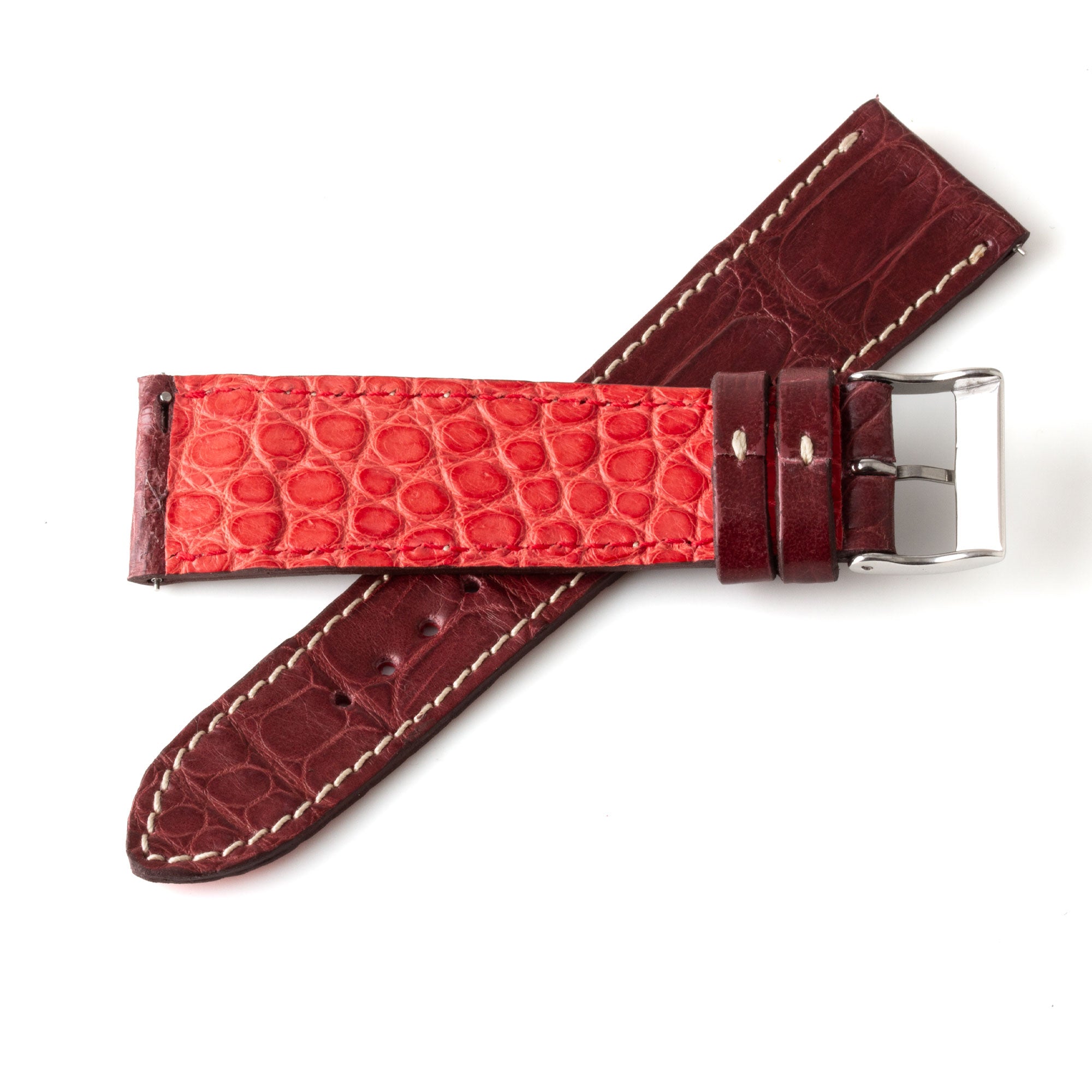 Alligator "Solo" leather watch band - 22mm width (0.87 inches) / Size M (n° 6)