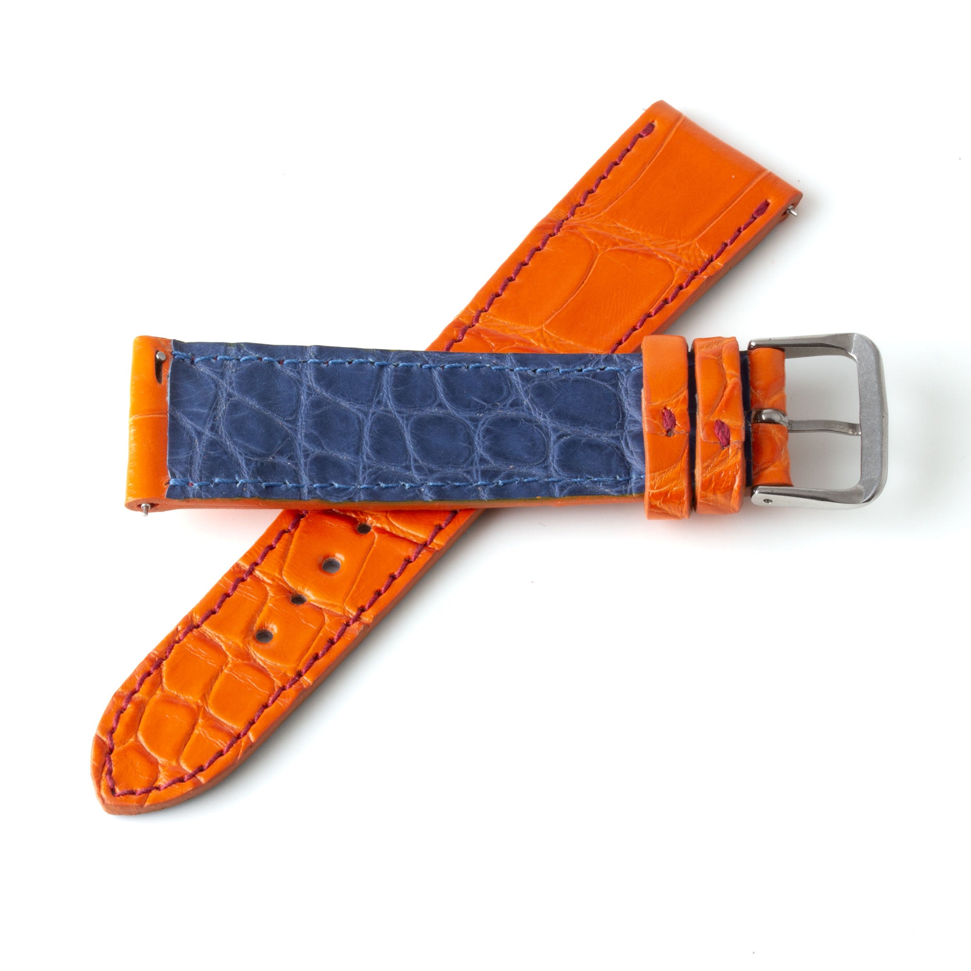 Alligator "Solo" leather watch band - 22mm width (0.87 inches) / Size M (n° 8)