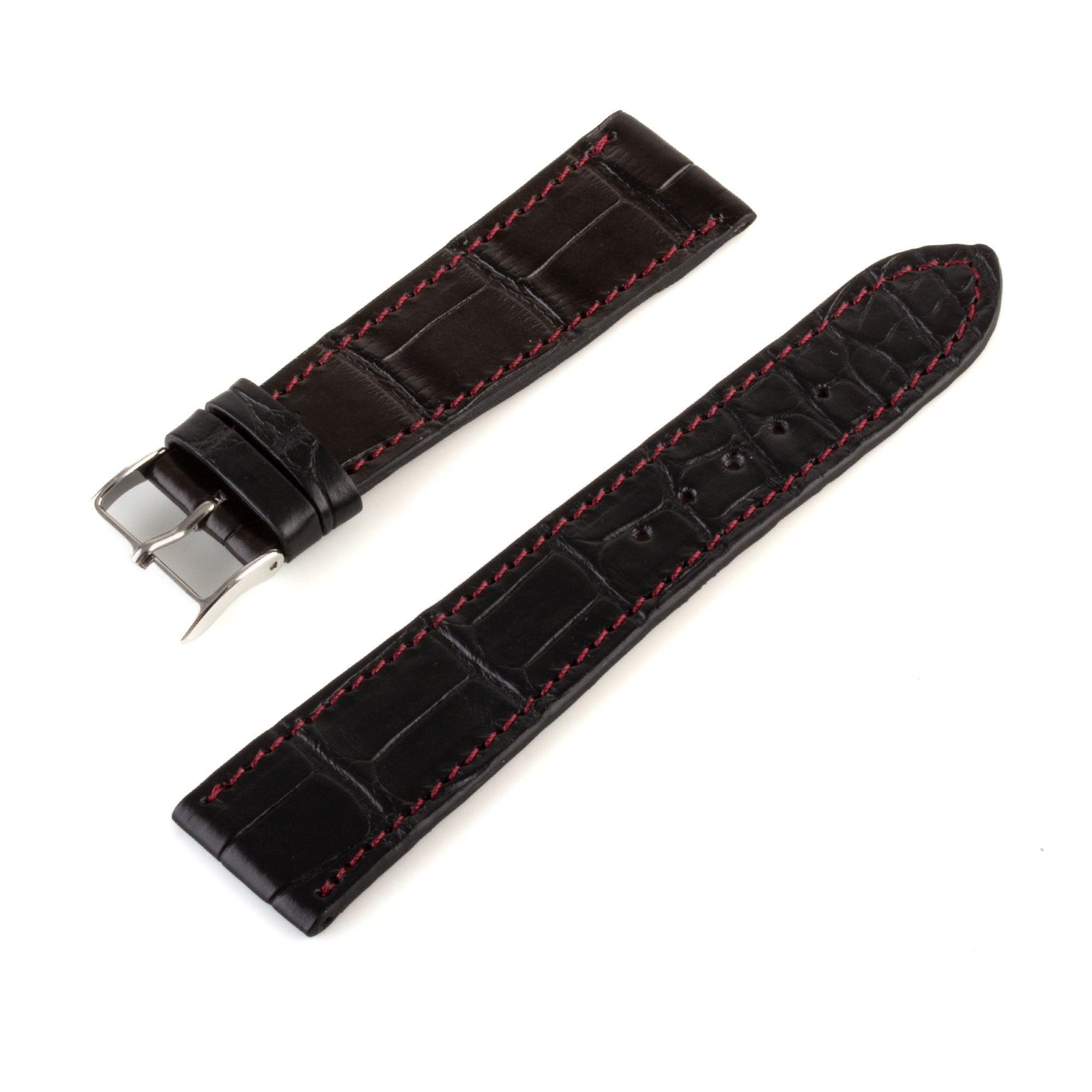 Bracelet montre "Solo" Alligator - Largeur 22mm / Taille M (n° 9)