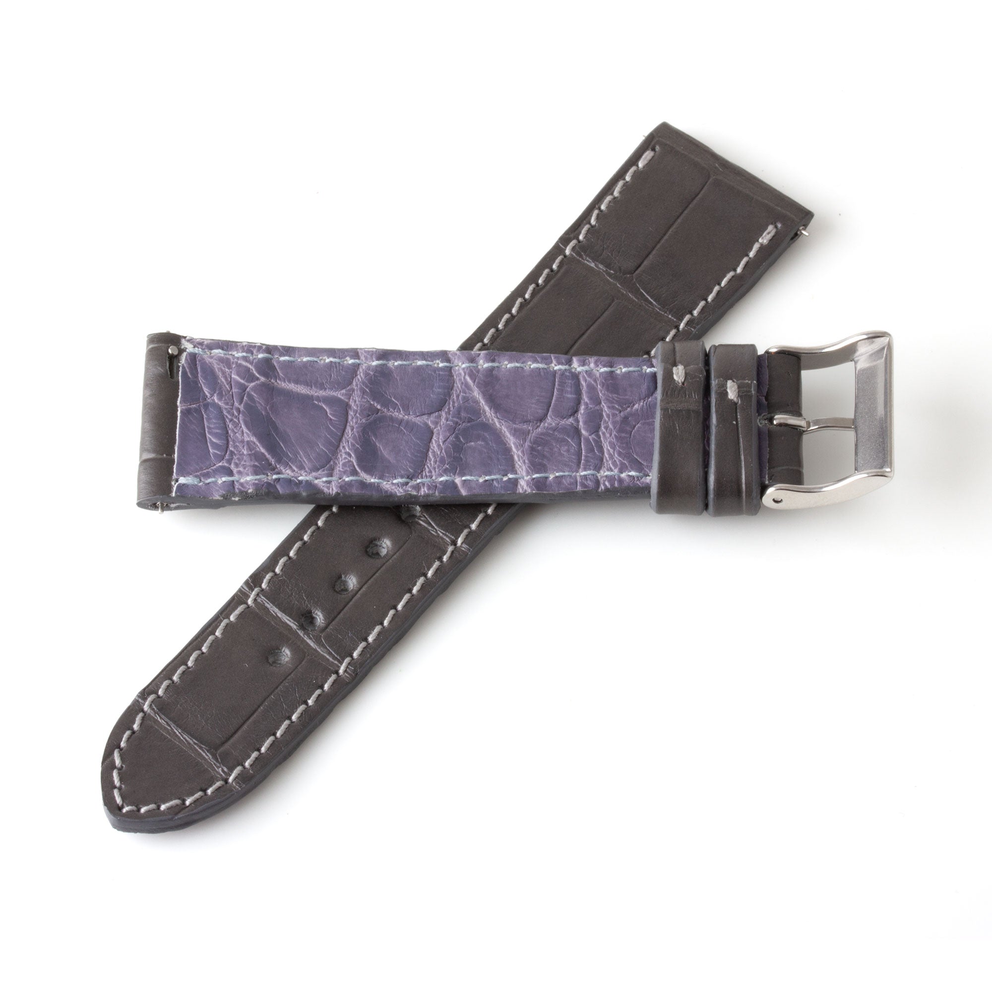 Alligator "Solo" leather watch band - 22mm width (0.87 inches) / Size M (n° 9)