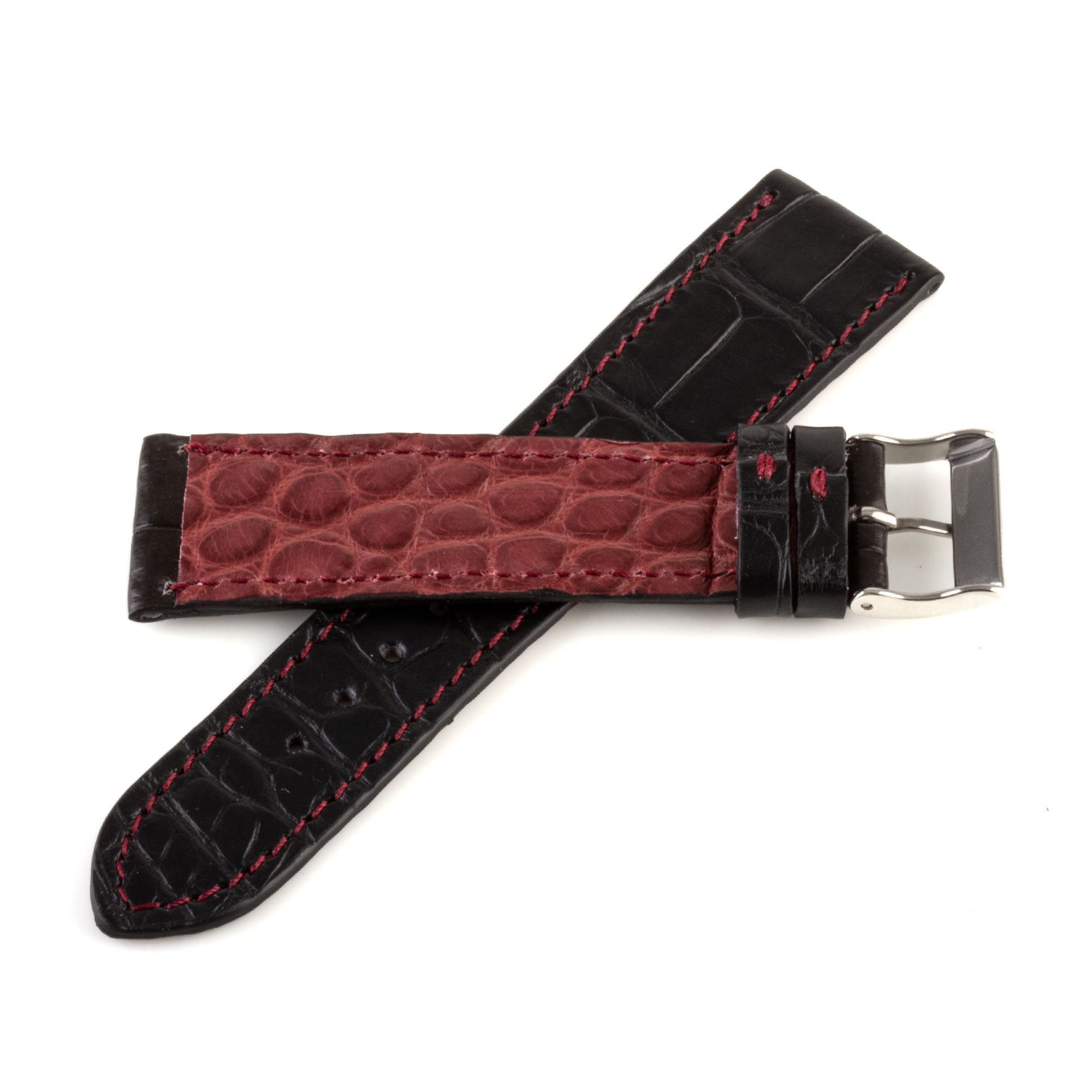 Alligator "Solo" leather watch band - 22mm width (0.87 inches) / Size M (n° 9)