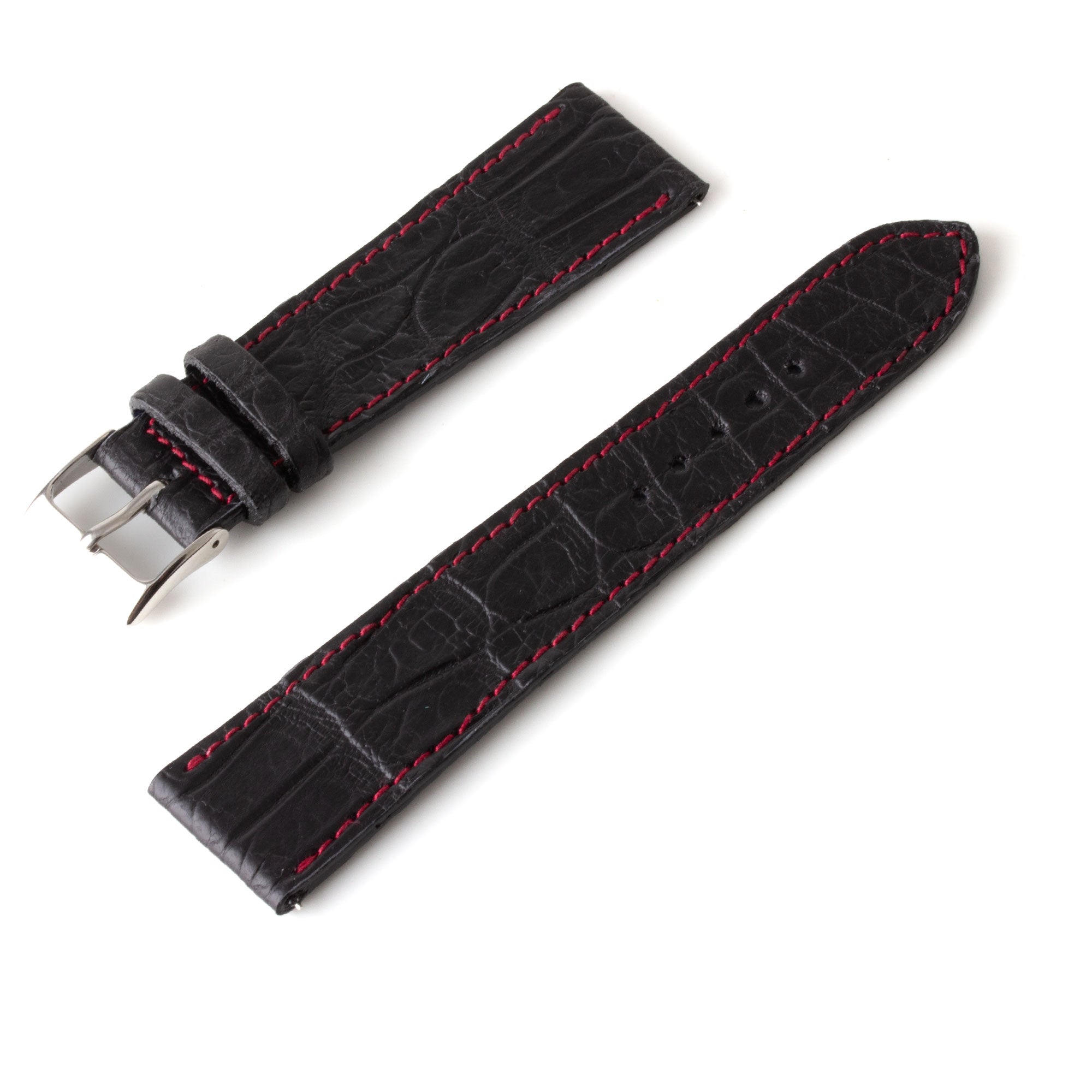 Alligator "Solo" leather watch band - 22mm width (0.87 inches) / Size M (n° 10)