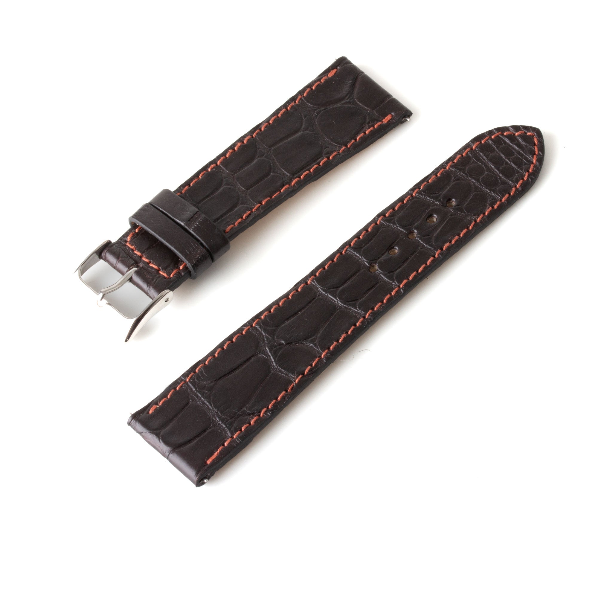 Alligator "Solo" leather watch band - 23mm width (0.90 inches) / Size M (n° 1)