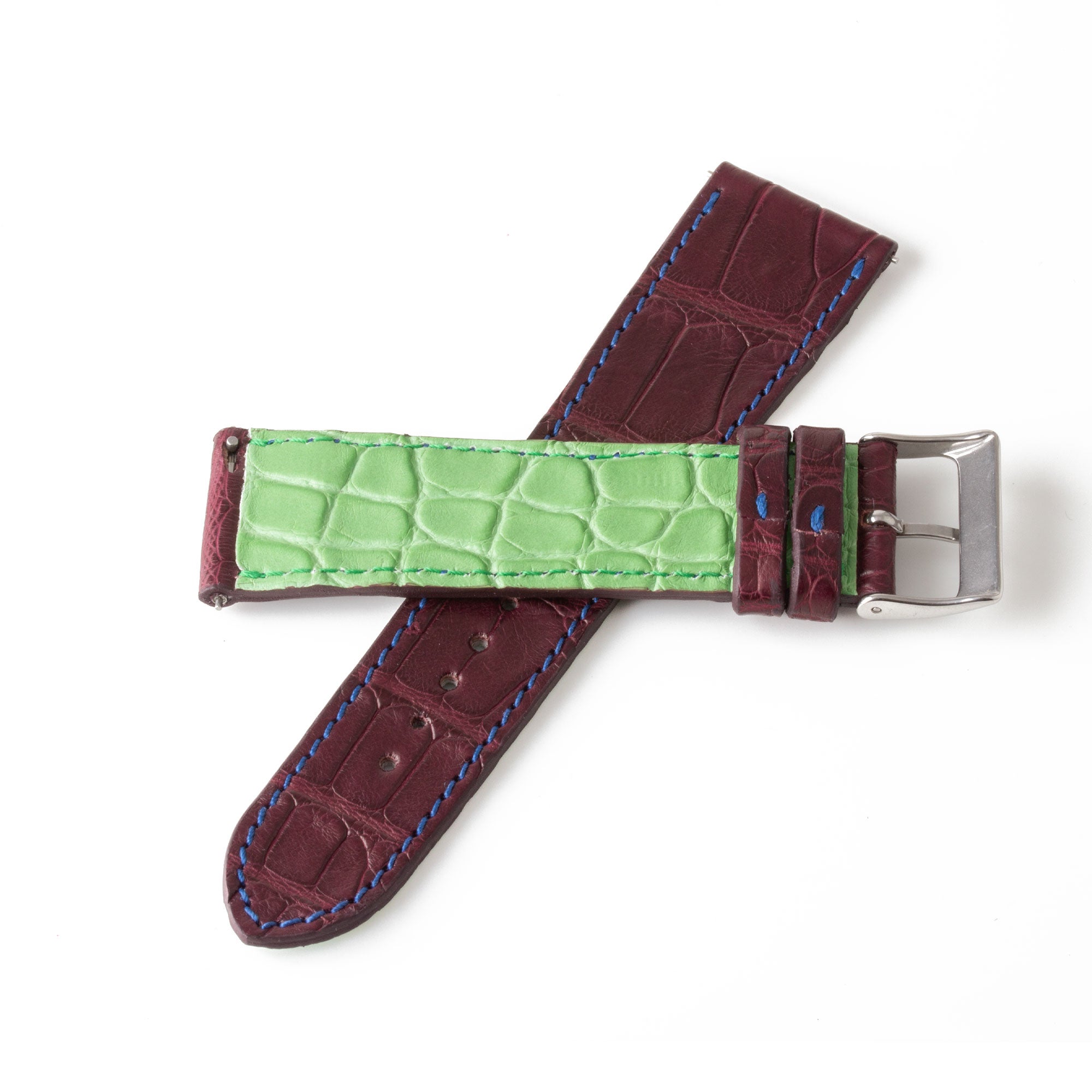 Alligator "Solo" leather watch band - 23mm width (0.90 inches) / Size M (n° 2)