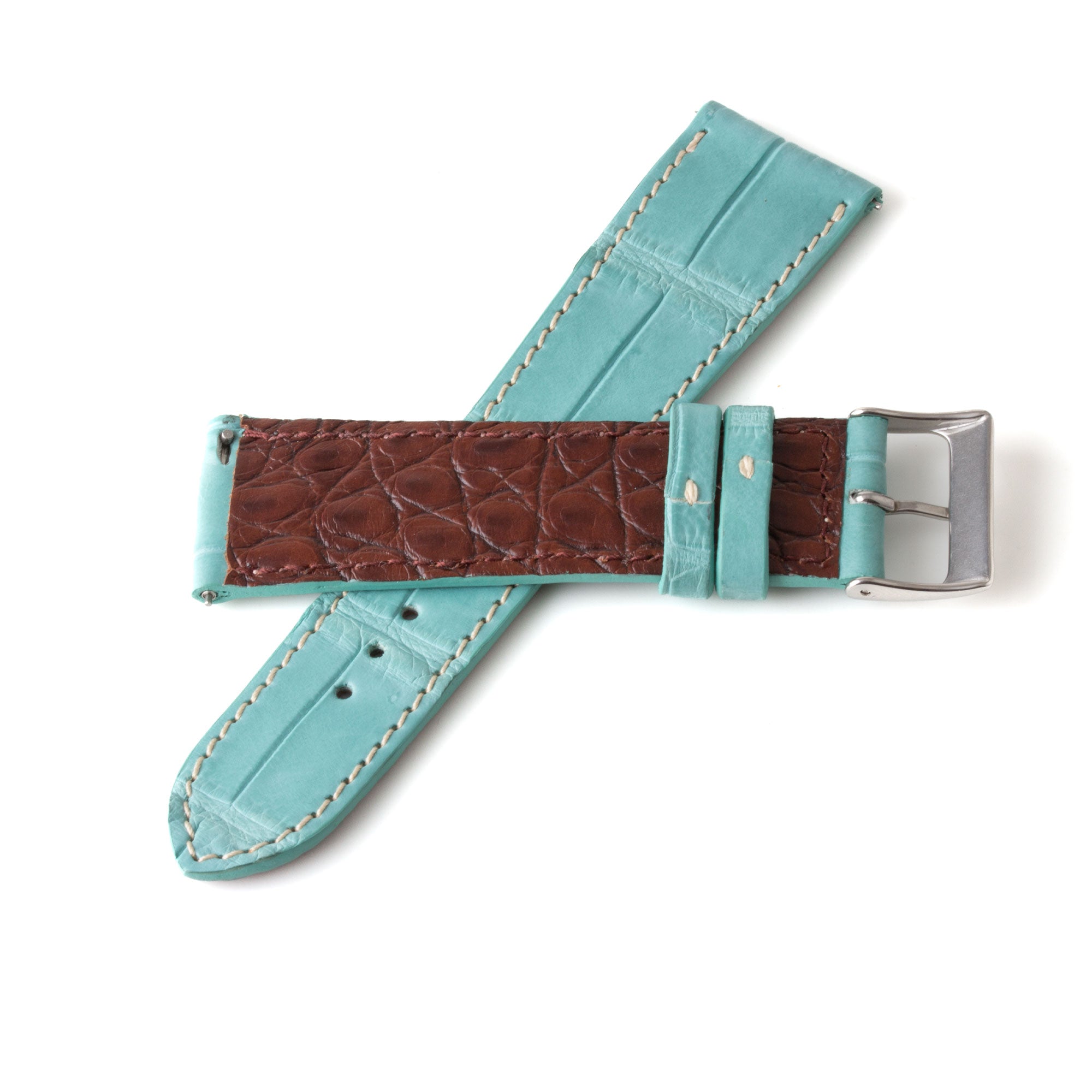 Alligator "Solo" leather watch band - 23mm width (0.90 inches) / Size M (n° 3)