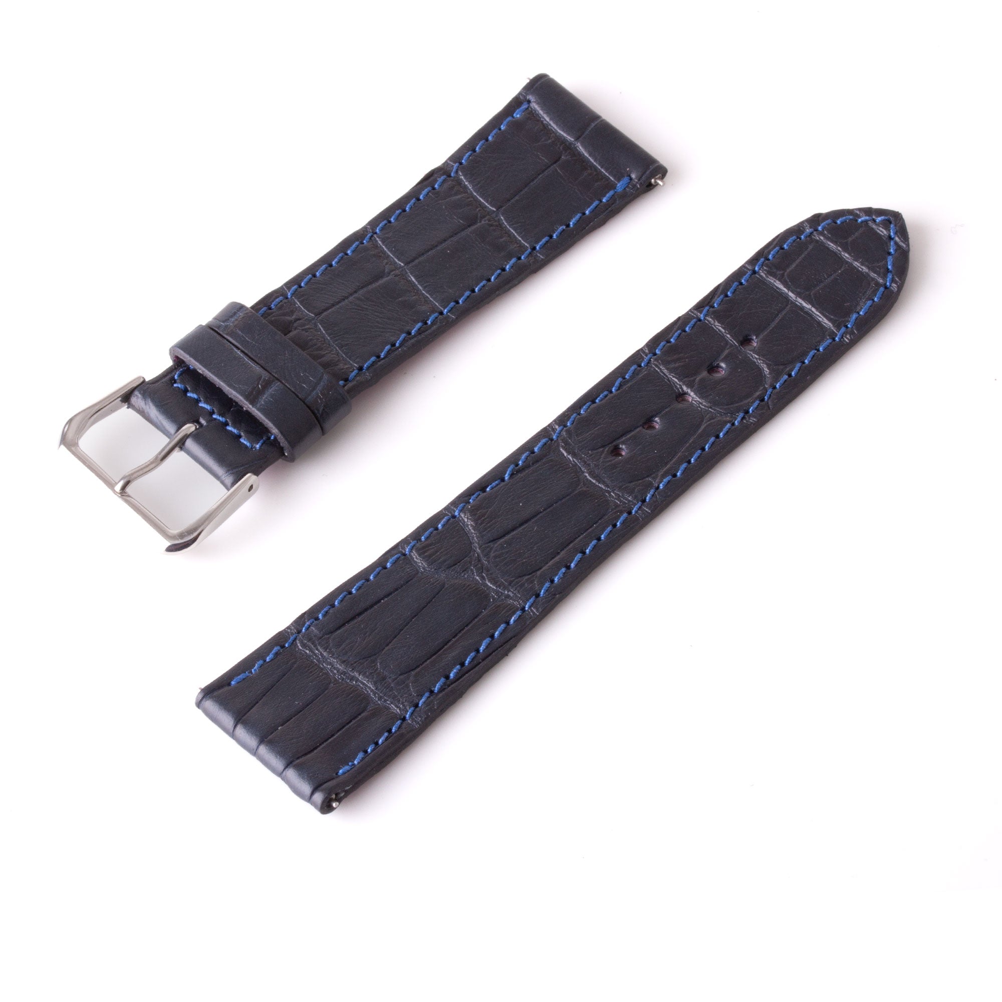 Alligator "Solo" leather watch band - 23mm width (0.90 inches) / Size M (n° 4)