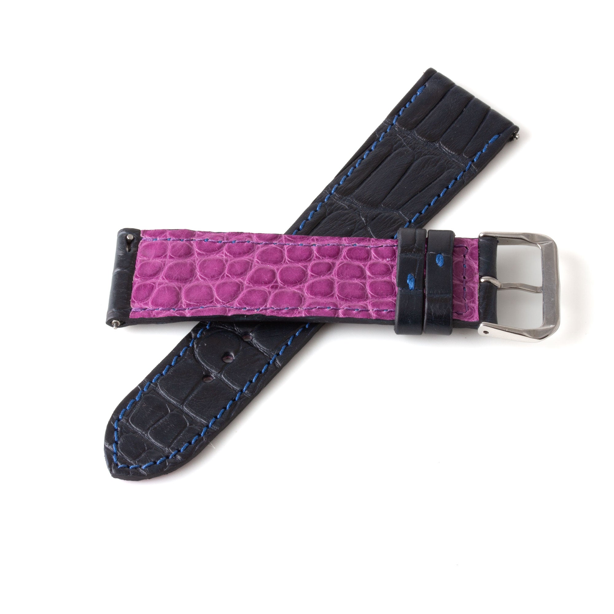 Alligator "Solo" leather watch band - 23mm width (0.90 inches) / Size M (n° 4)