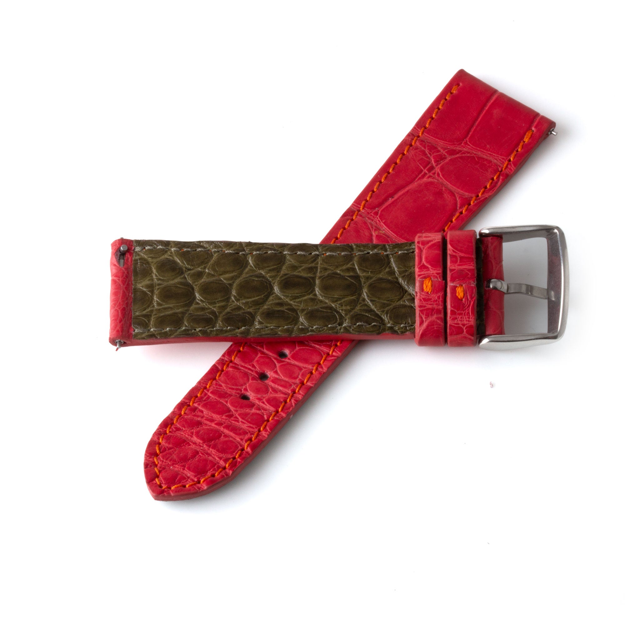 Alligator "Solo" leather watch band - 23mm width (0.90 inches) / Size M (n° 6)