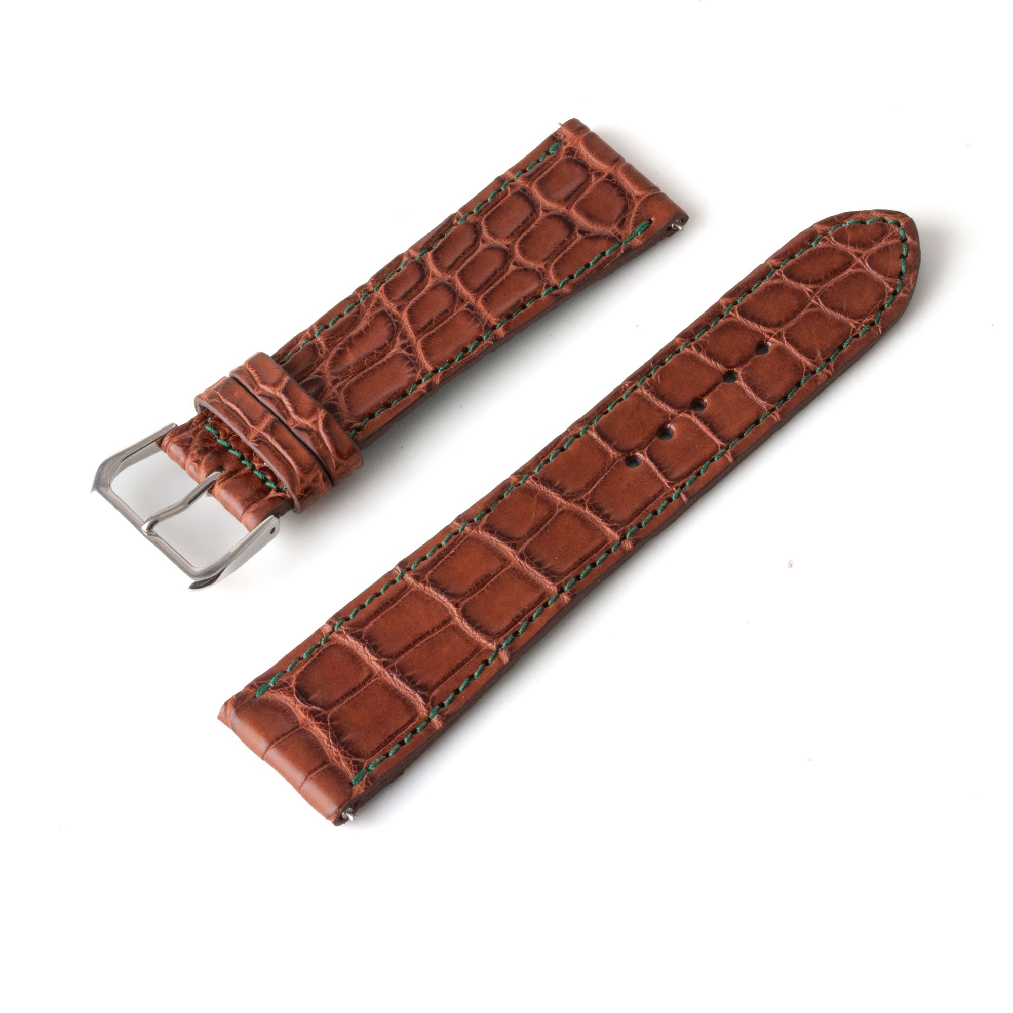 Alligator "Solo" leather watch band - 23mm width (0.90 inches) / Size M (n° 7)